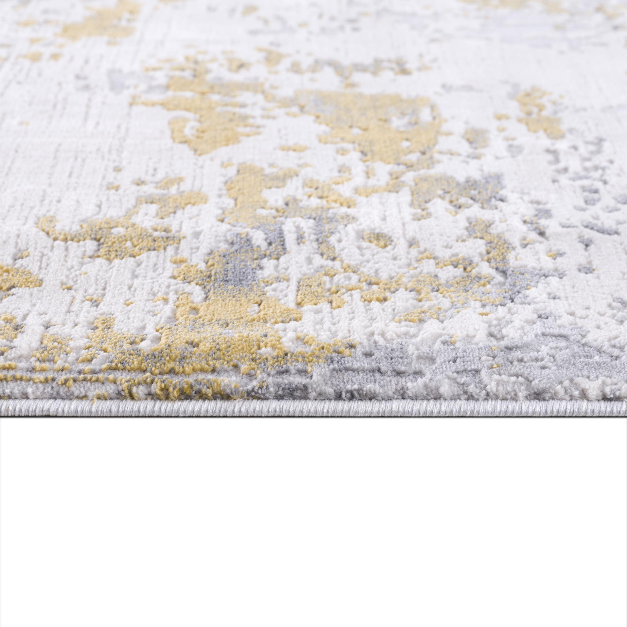 6" X 9" Gold Abstract Dhurrie Area Rug