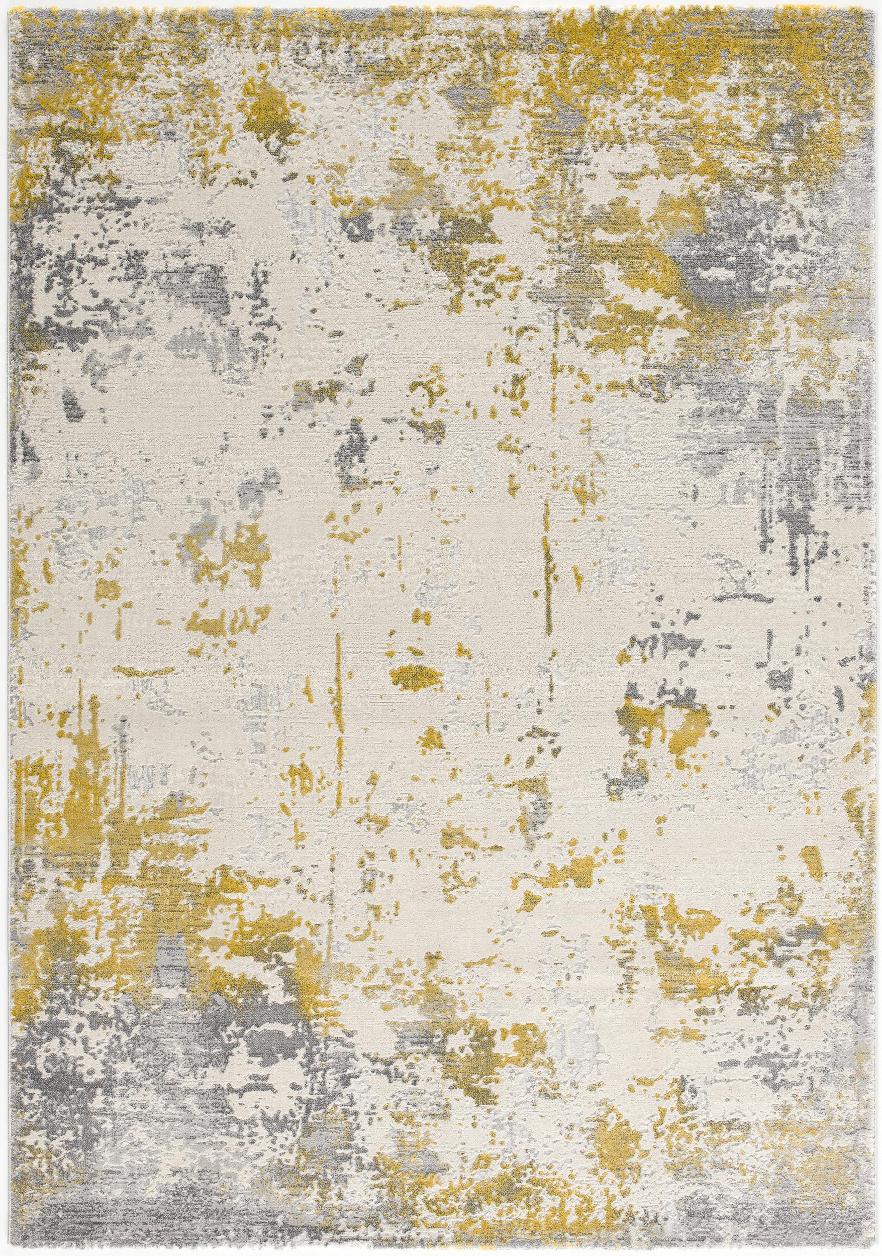 6" X 9" Gold Abstract Dhurrie Area Rug
