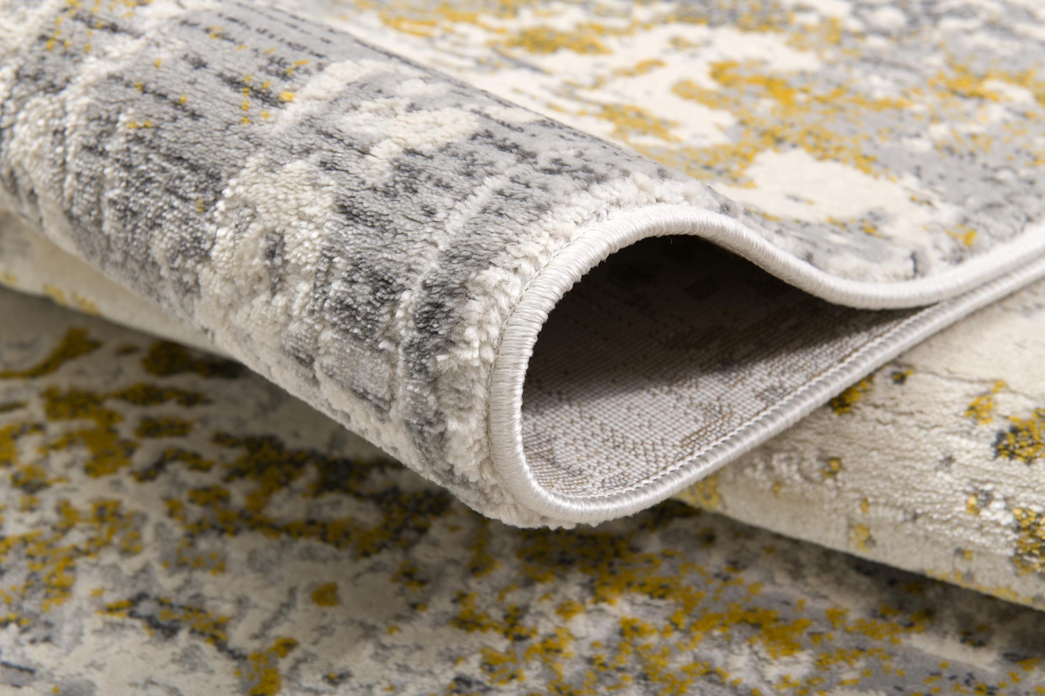 8" X 10" Gold Abstract Dhurrie Area Rug