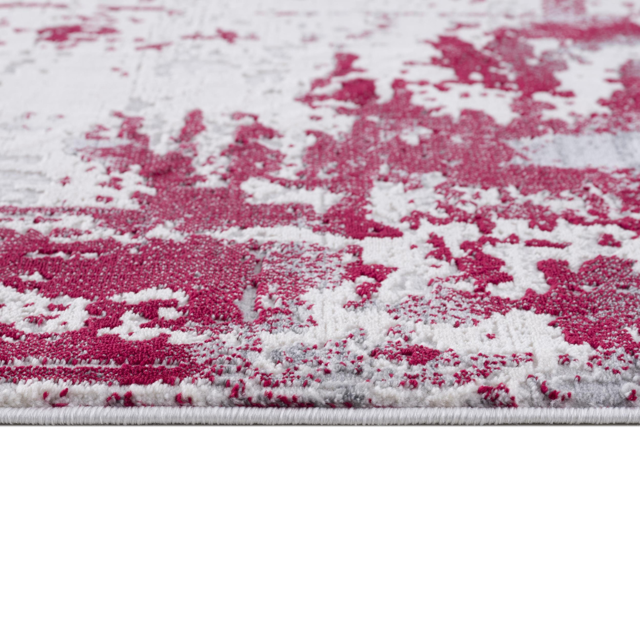 5" X 7" Red Abstract Dhurrie Area Rug