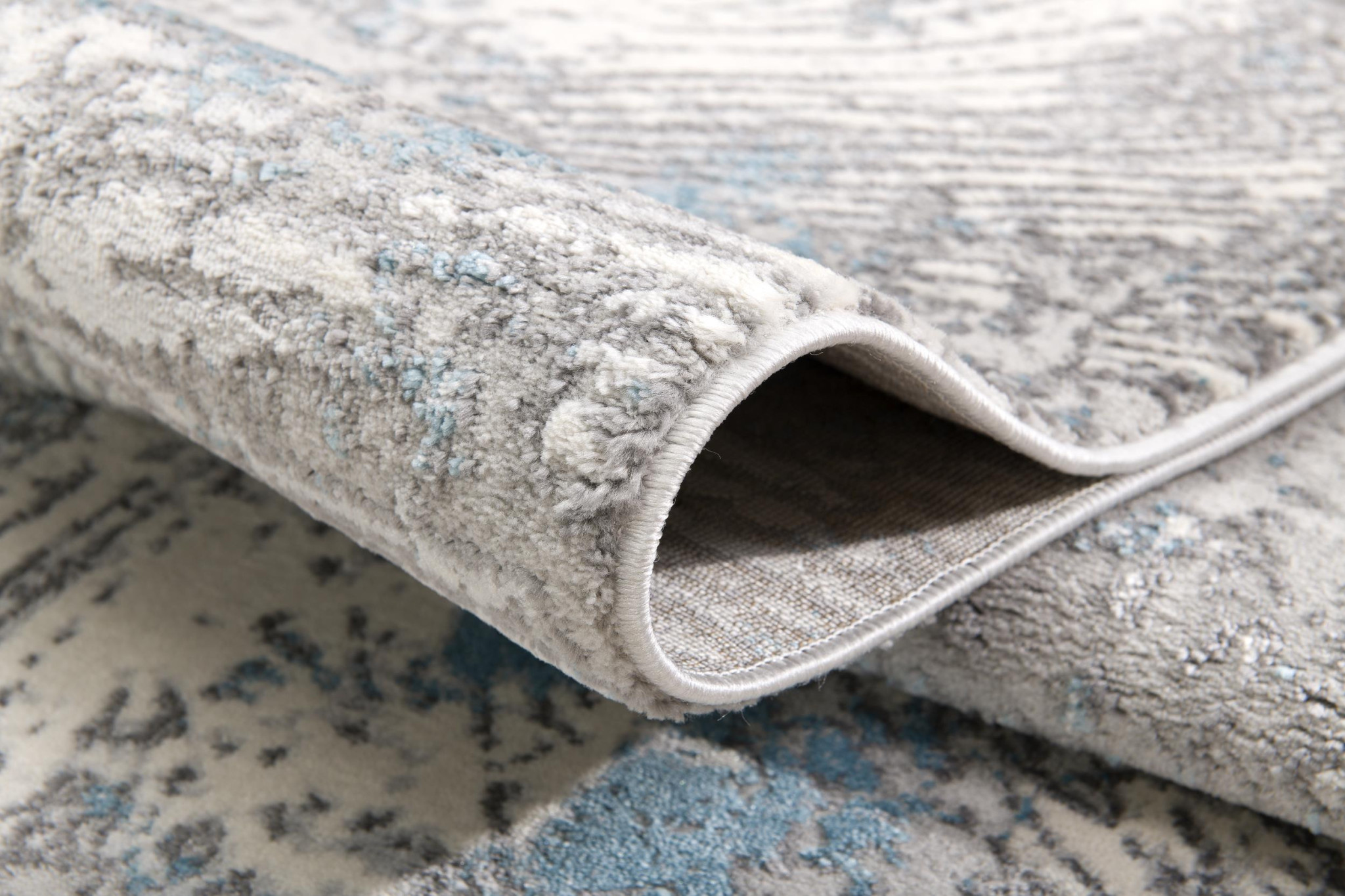 3" X 5" Blue Abstract Dhurrie Area Rug