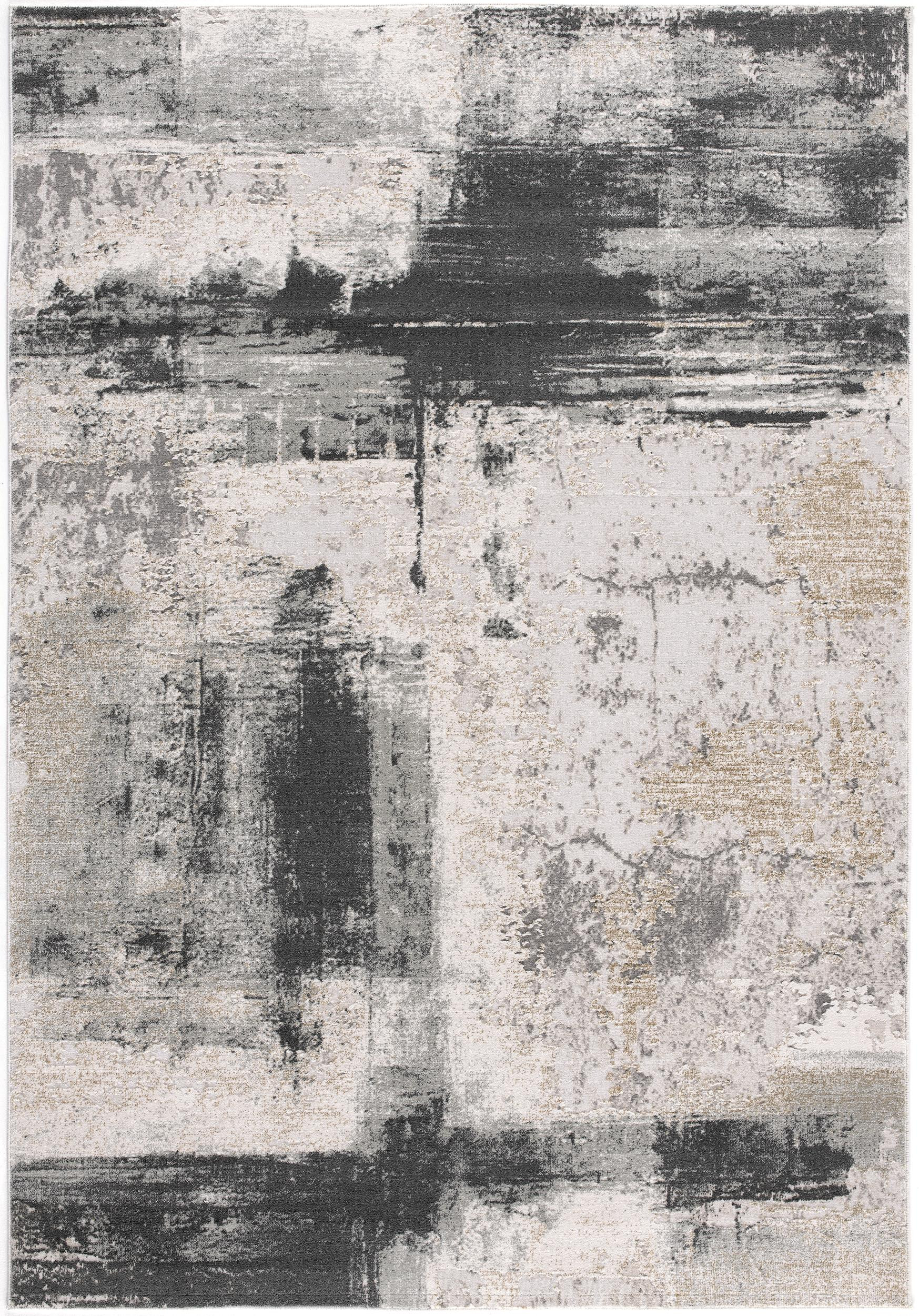 5" X 7" Gray And Ivory Abstract Dhurrie Area Rug