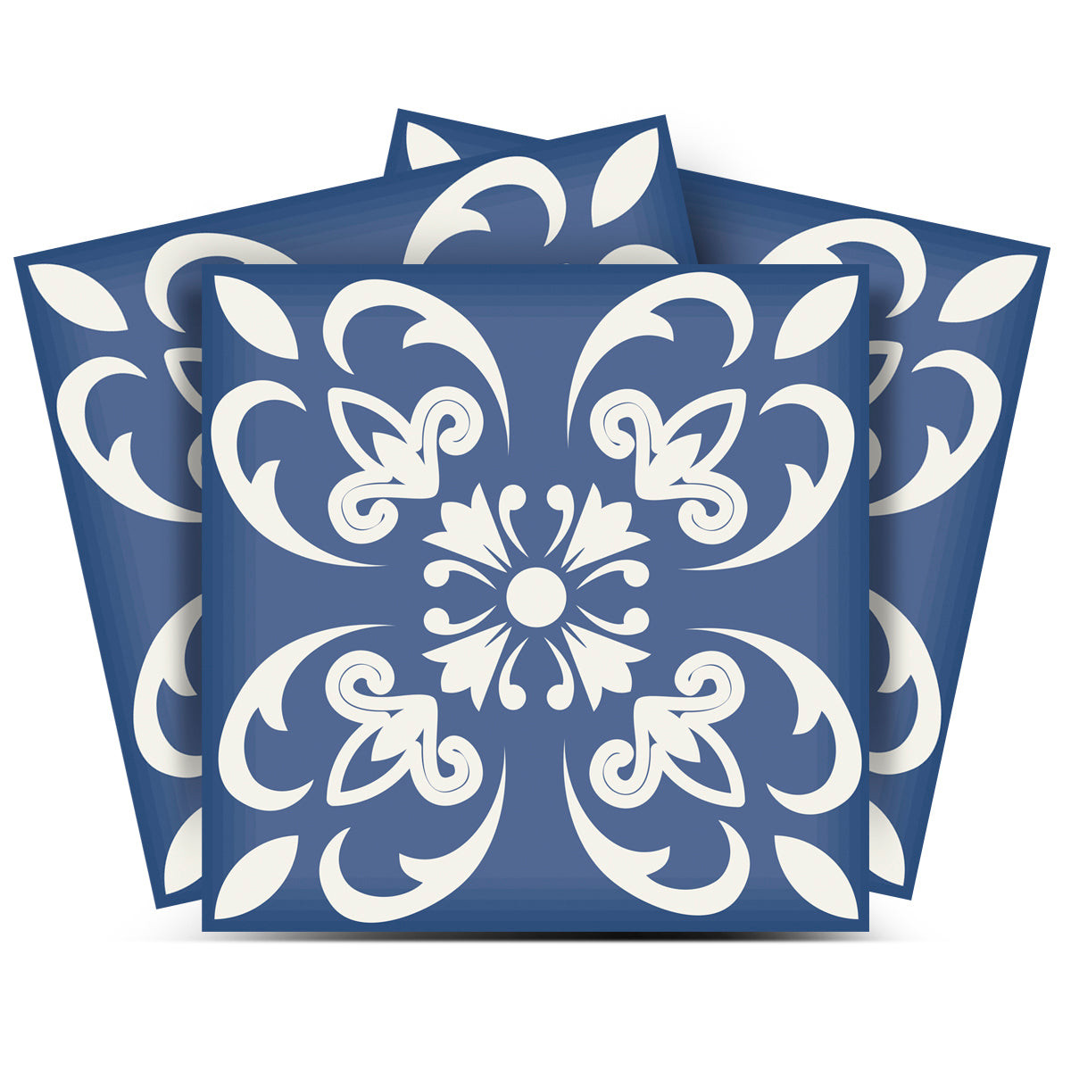 4" X 4" Wedgwood Blue And White Peel And Stick Removable Tiles-390888-1