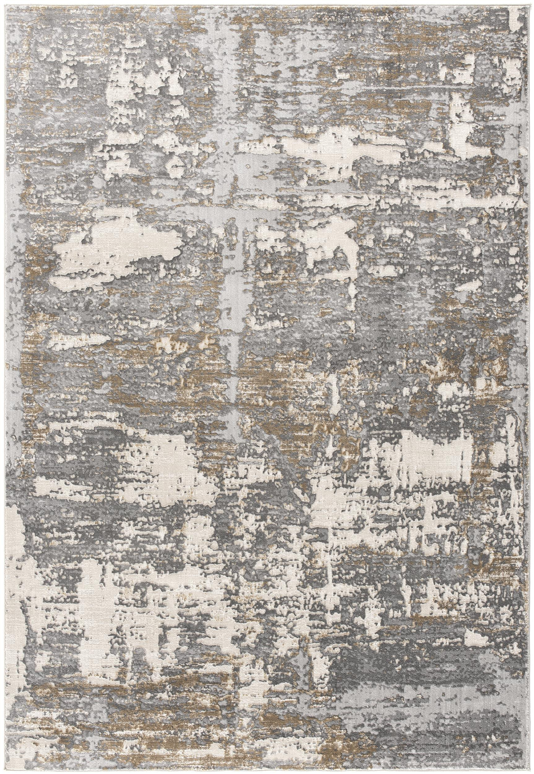 5' X 8' Beige And Gray Distressed Area Rug-391827-1