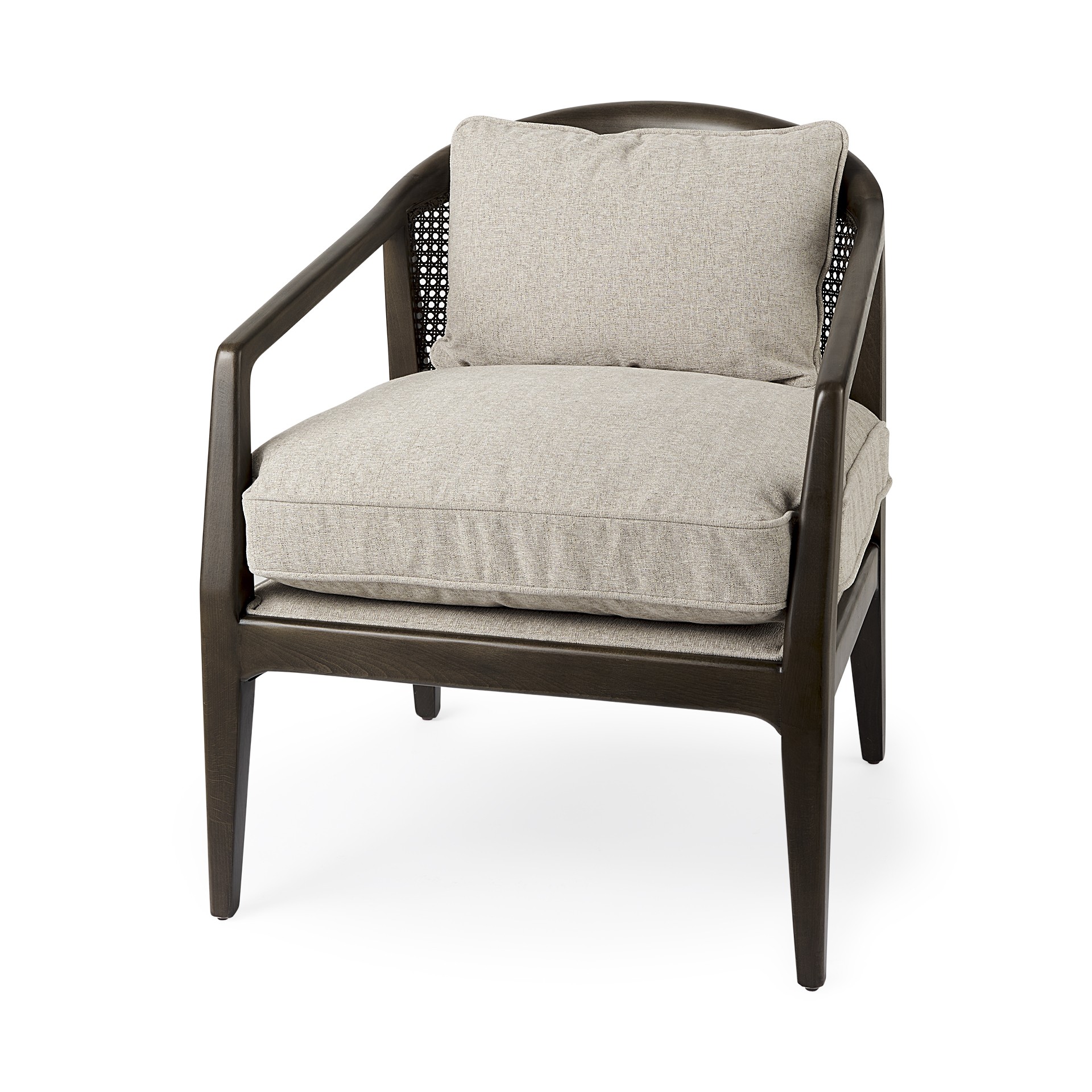 29" Gray and Brown Fabric Arm Chair-392006-1