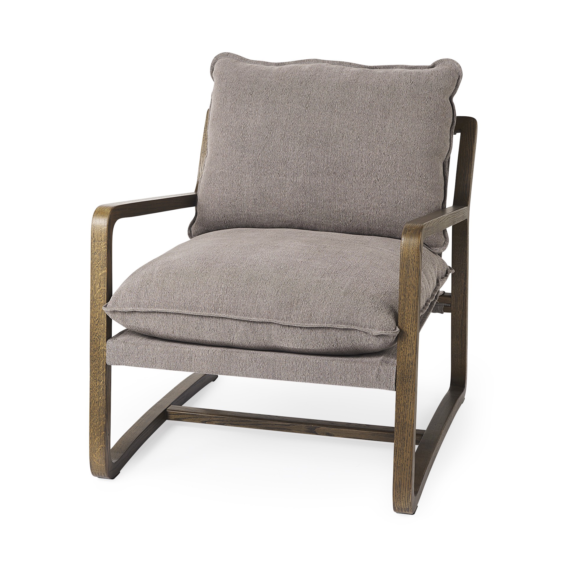 Modern Rustic Cozy Brown And Gray Accent Chair-392008-1