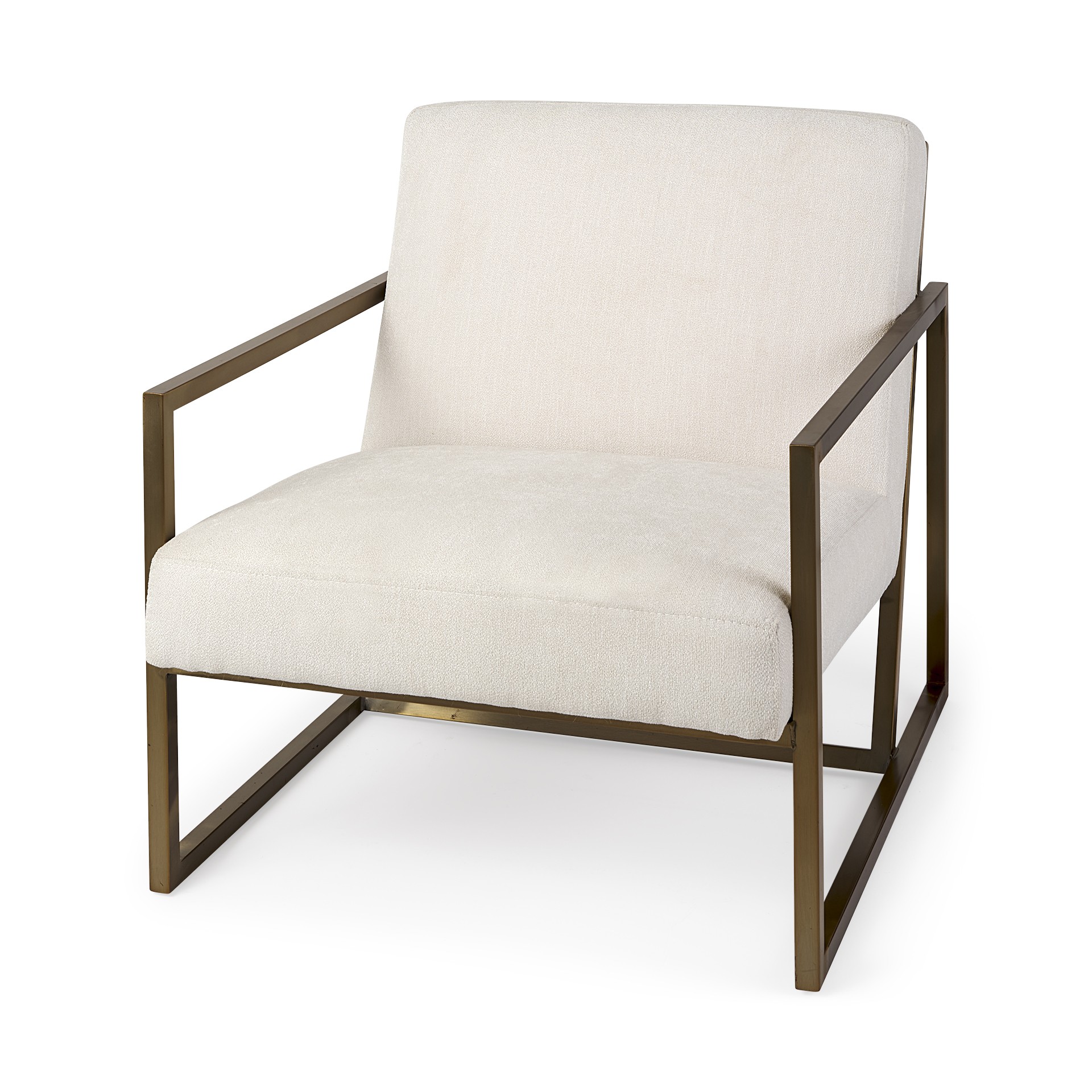 Geo Modern Cream And Gold Accent Or Side Chair-392013-1