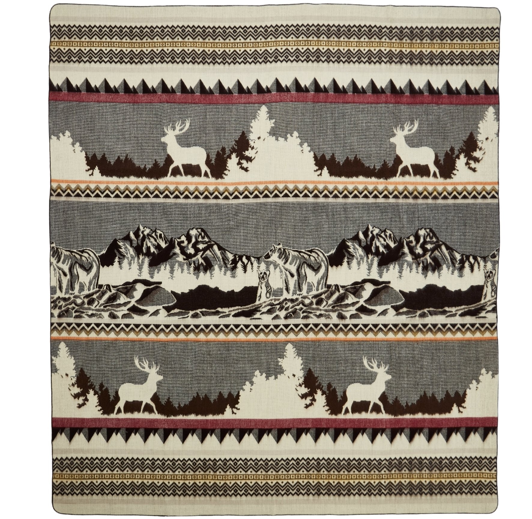 Ultra Soft Bear and Deer Lodge Handmade Blanket