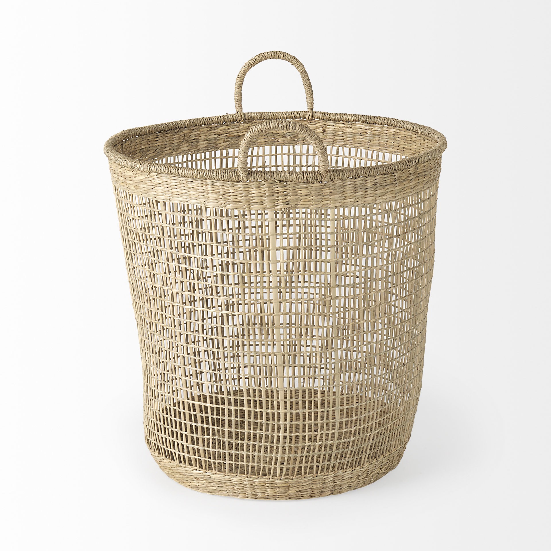 Set of Three Round Wicker Storage Baskets