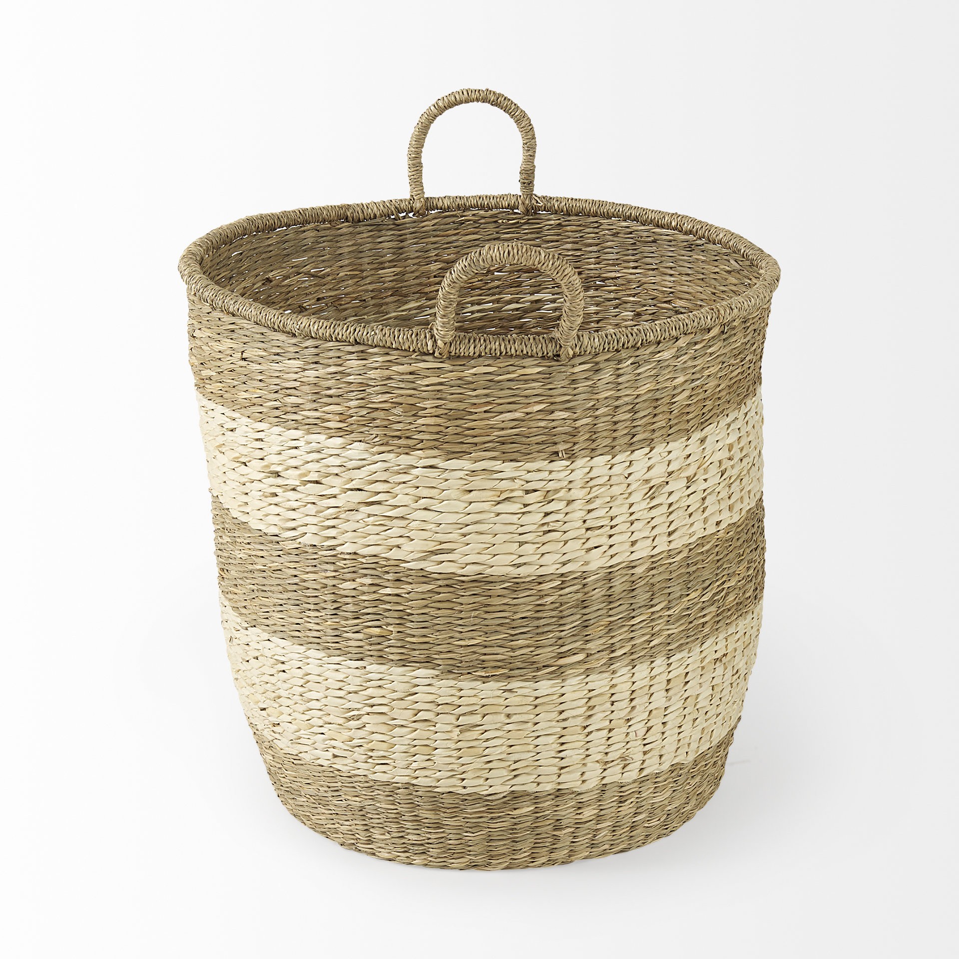 Set of Two Round Wicker Storage Baskets