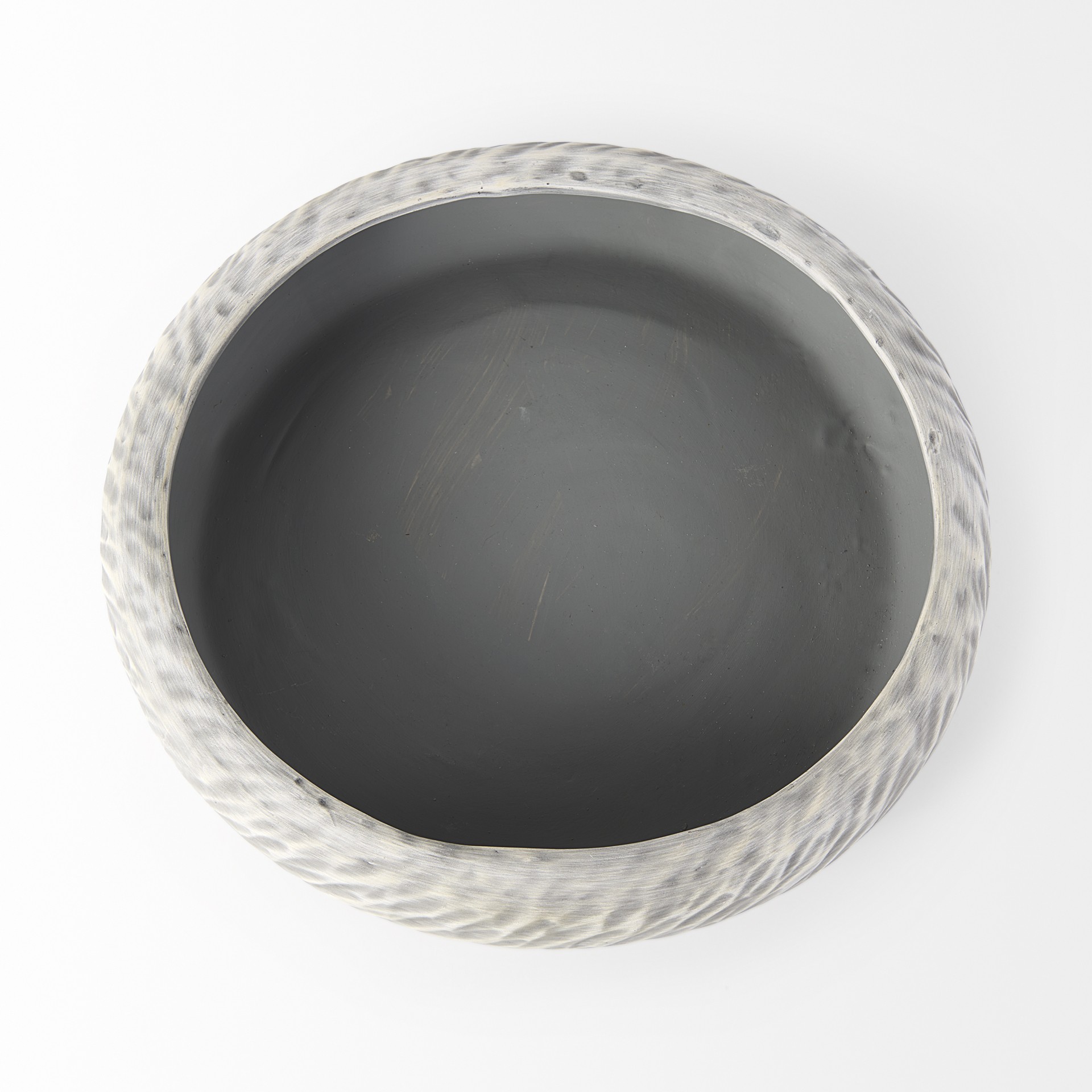 Light Gray Rippled Ceramic Bowl