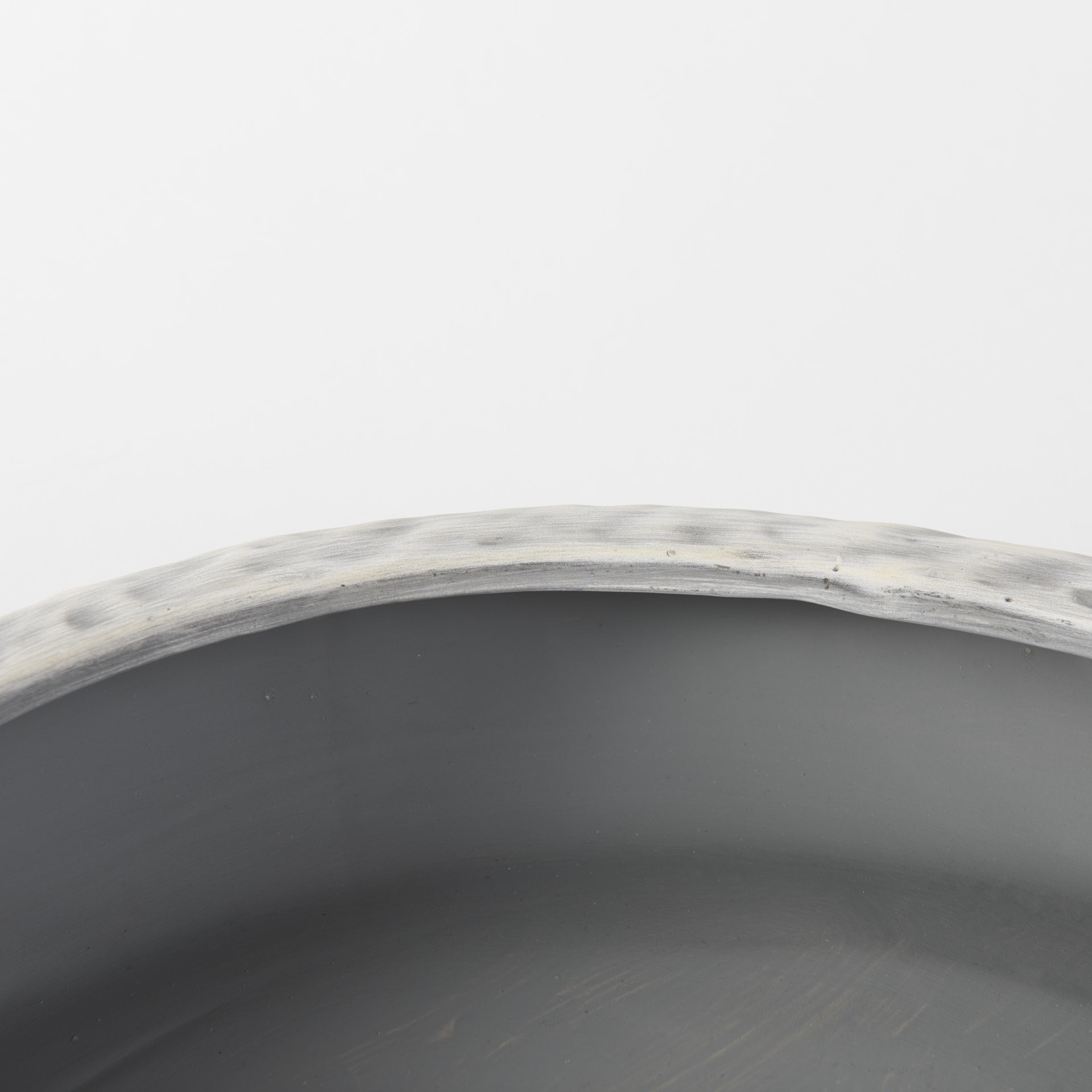 Light Gray Rippled Ceramic Bowl