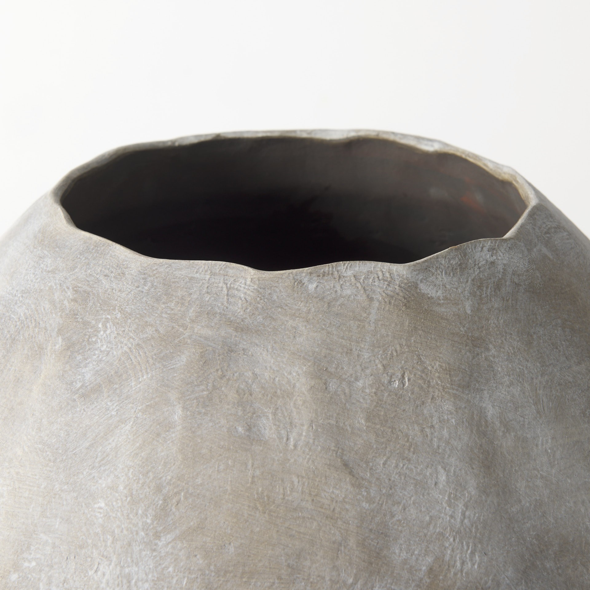 Kyros Natural Wash 28" Earthy Ceramic Oval Vase