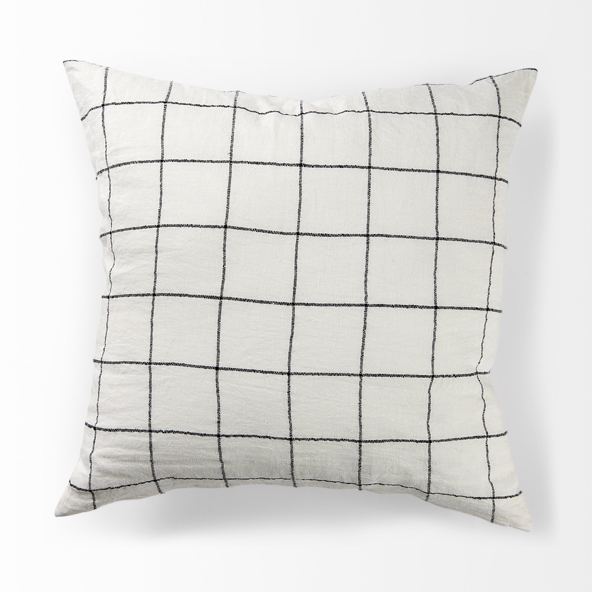 White and Black Grid Square Accent Pillow Cover