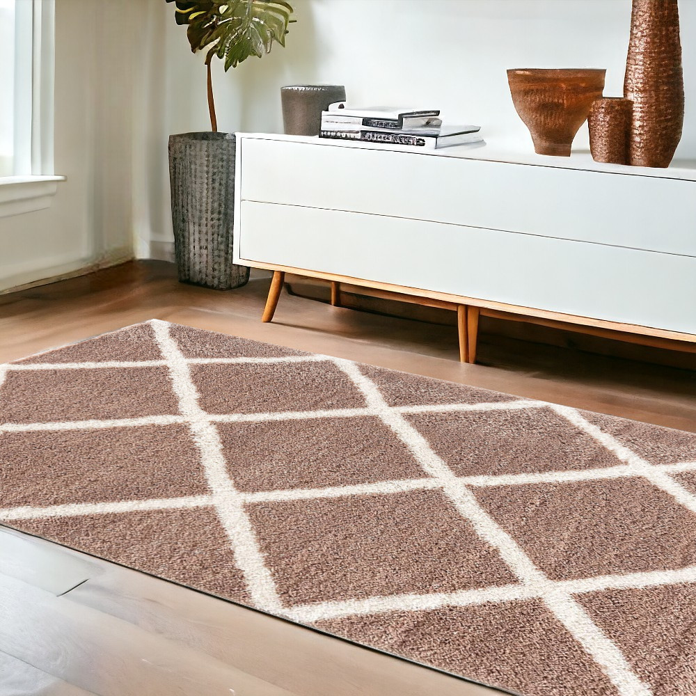 4' X 6' Beige Geometric Area Rug-392357-1