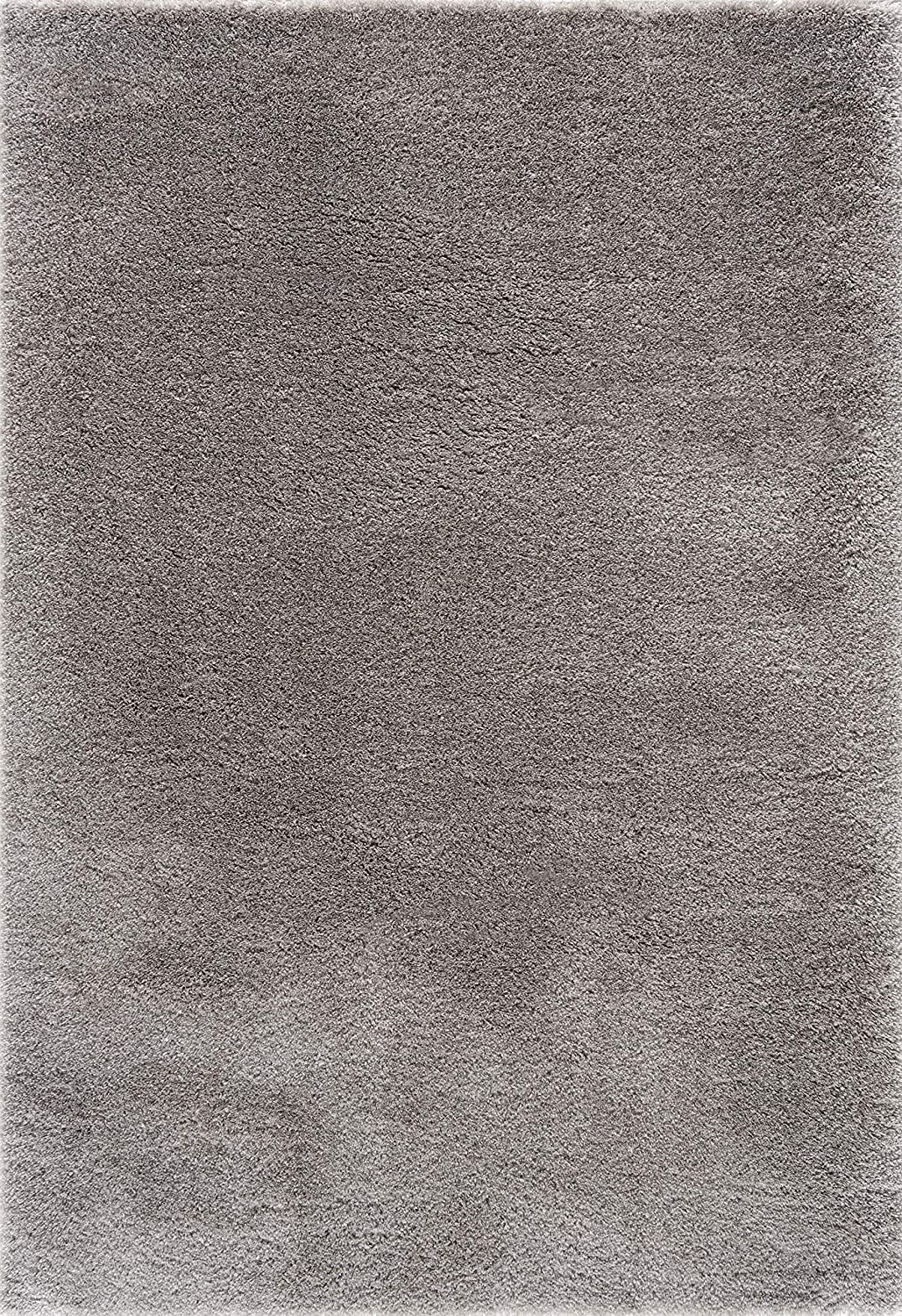 4" X 6" Ivory Modern Solid Shag Area Rug