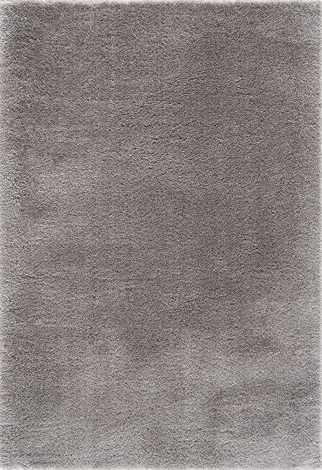 5" X 8" Ivory Modern Solid Shag Area Rug