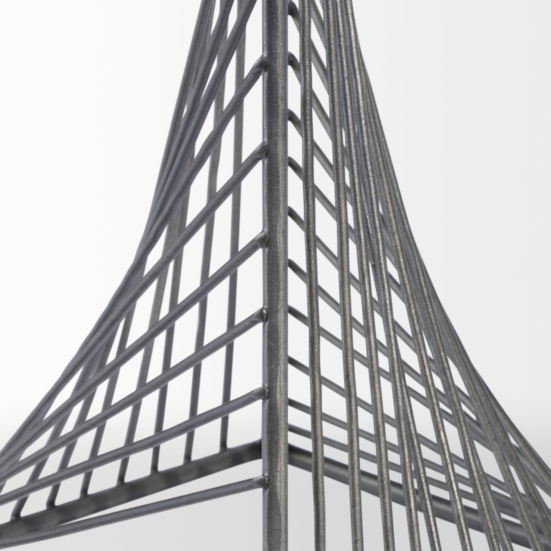 Contemporary Gray Metal Triangular Decor Piece