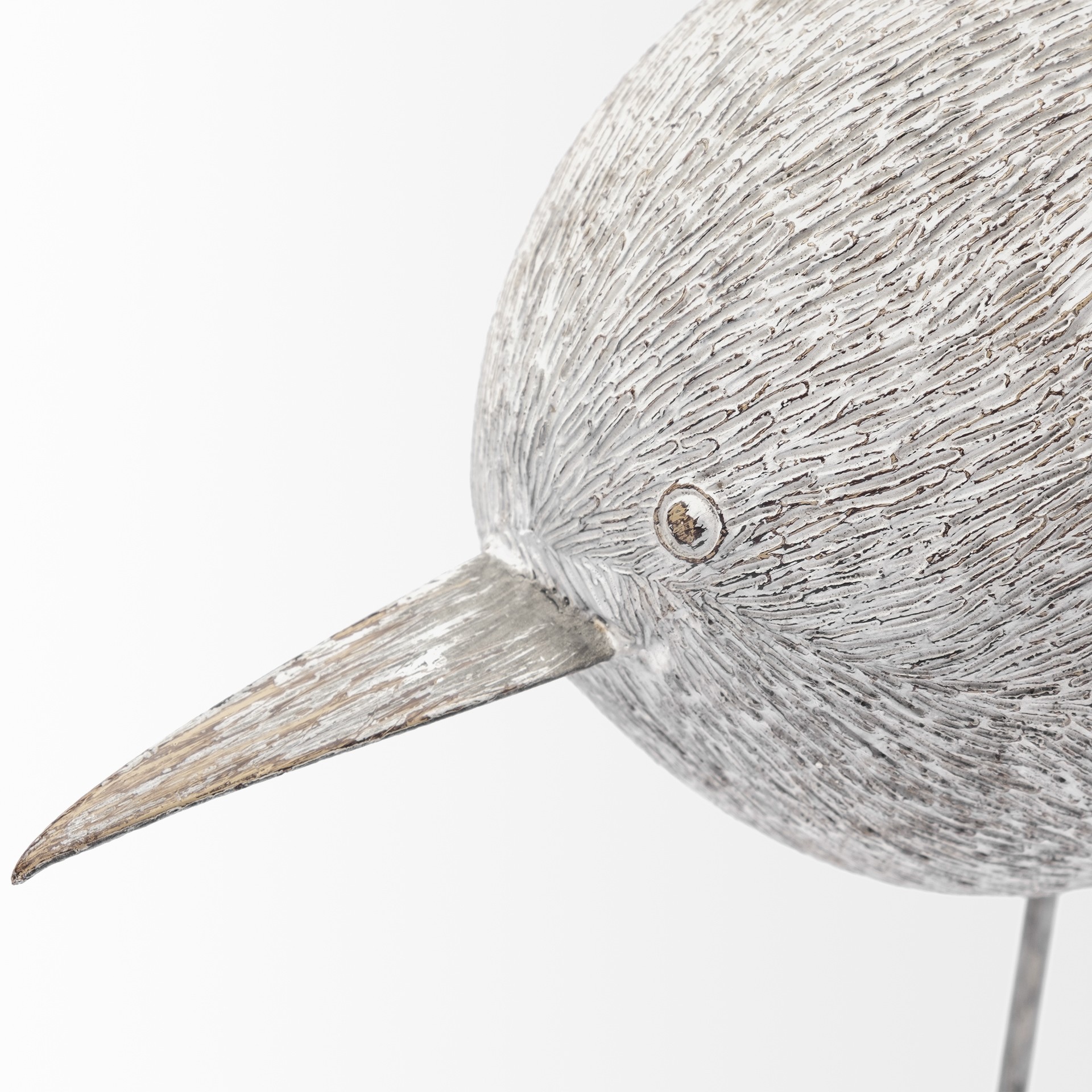 Off White Resin Bird Sculpture
