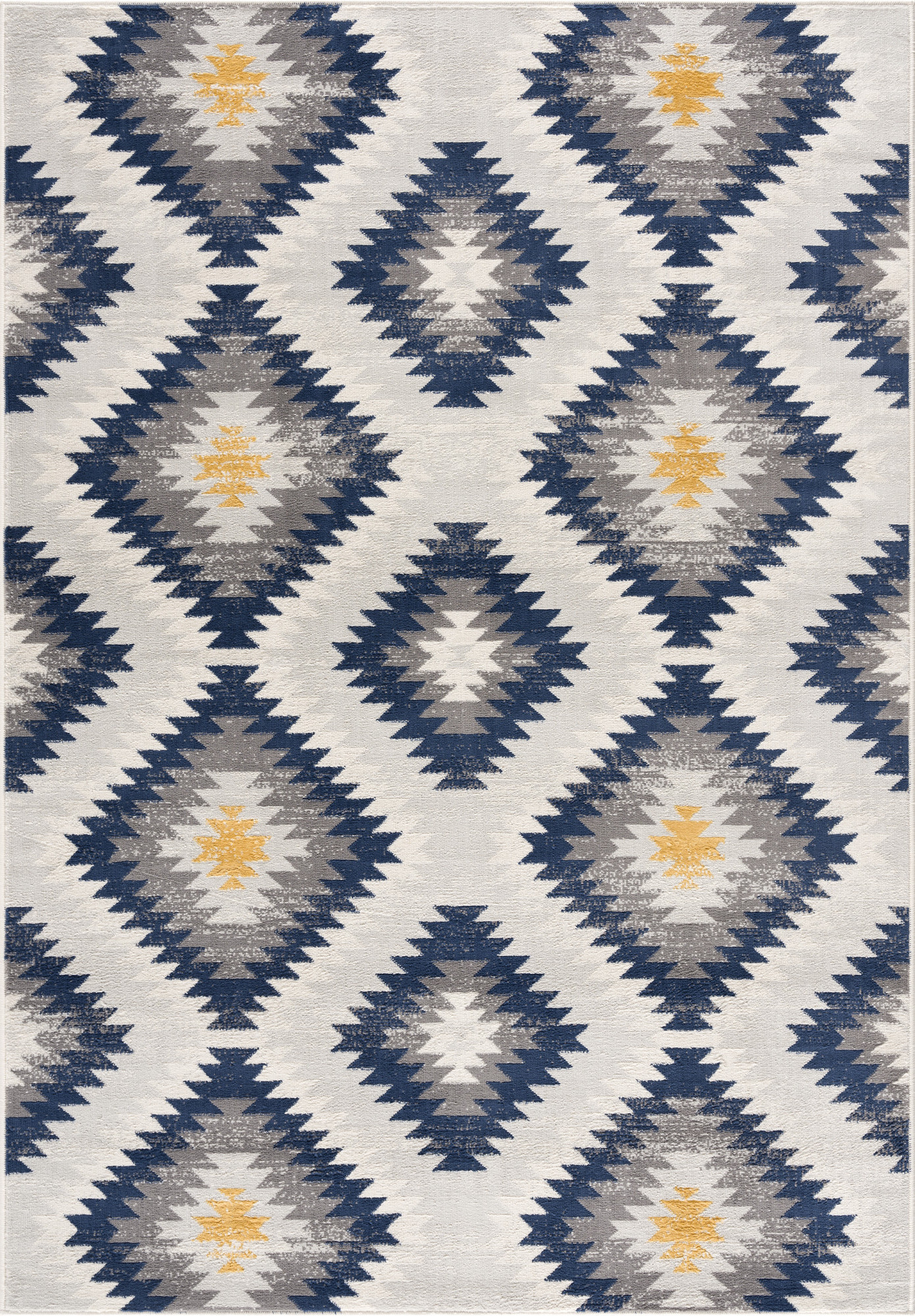 7 x 10 Blue and Gray Kilim Pattern Area Rug