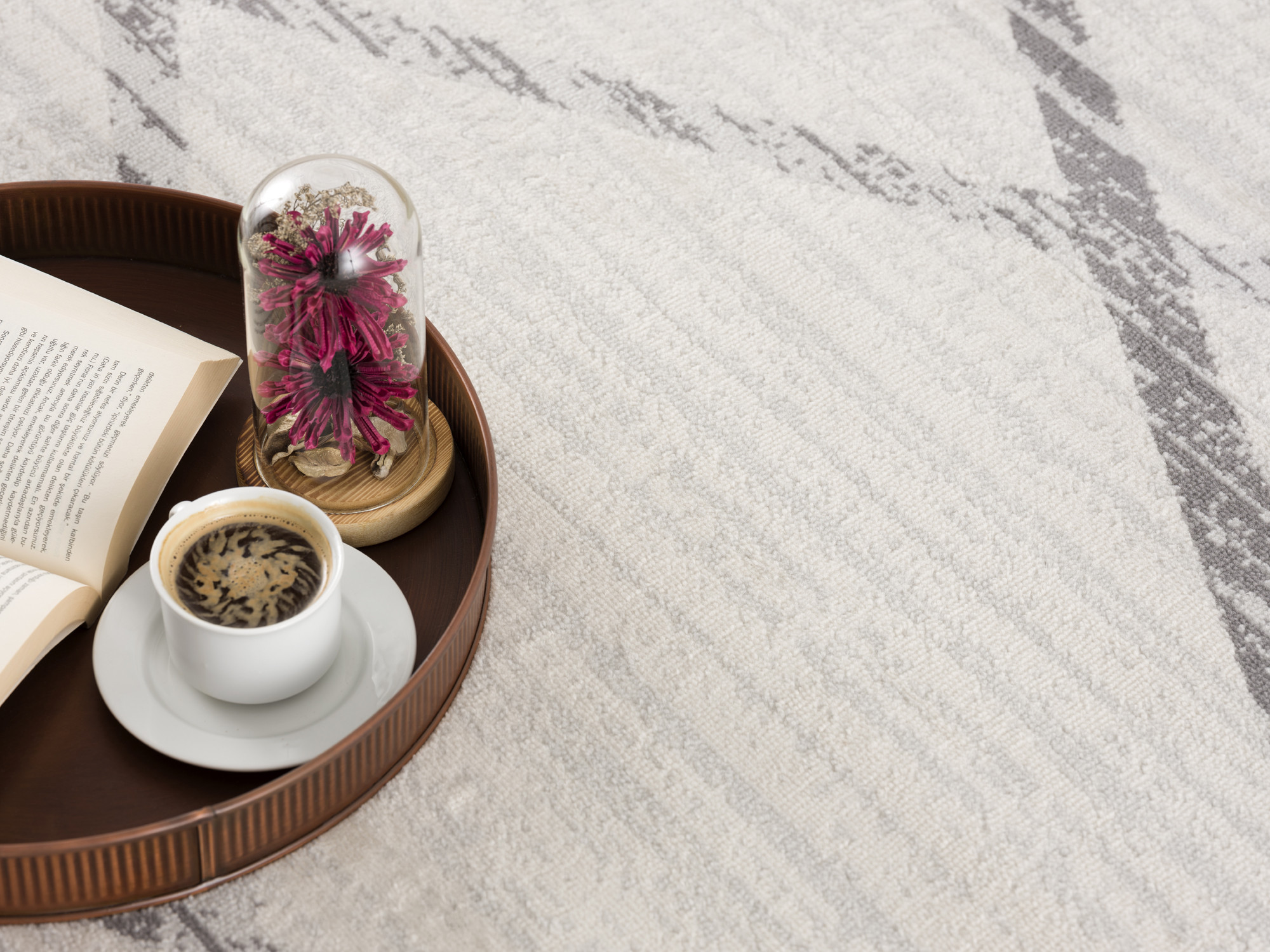 2" X 4" Gray and Ivory Geometric Area Rug