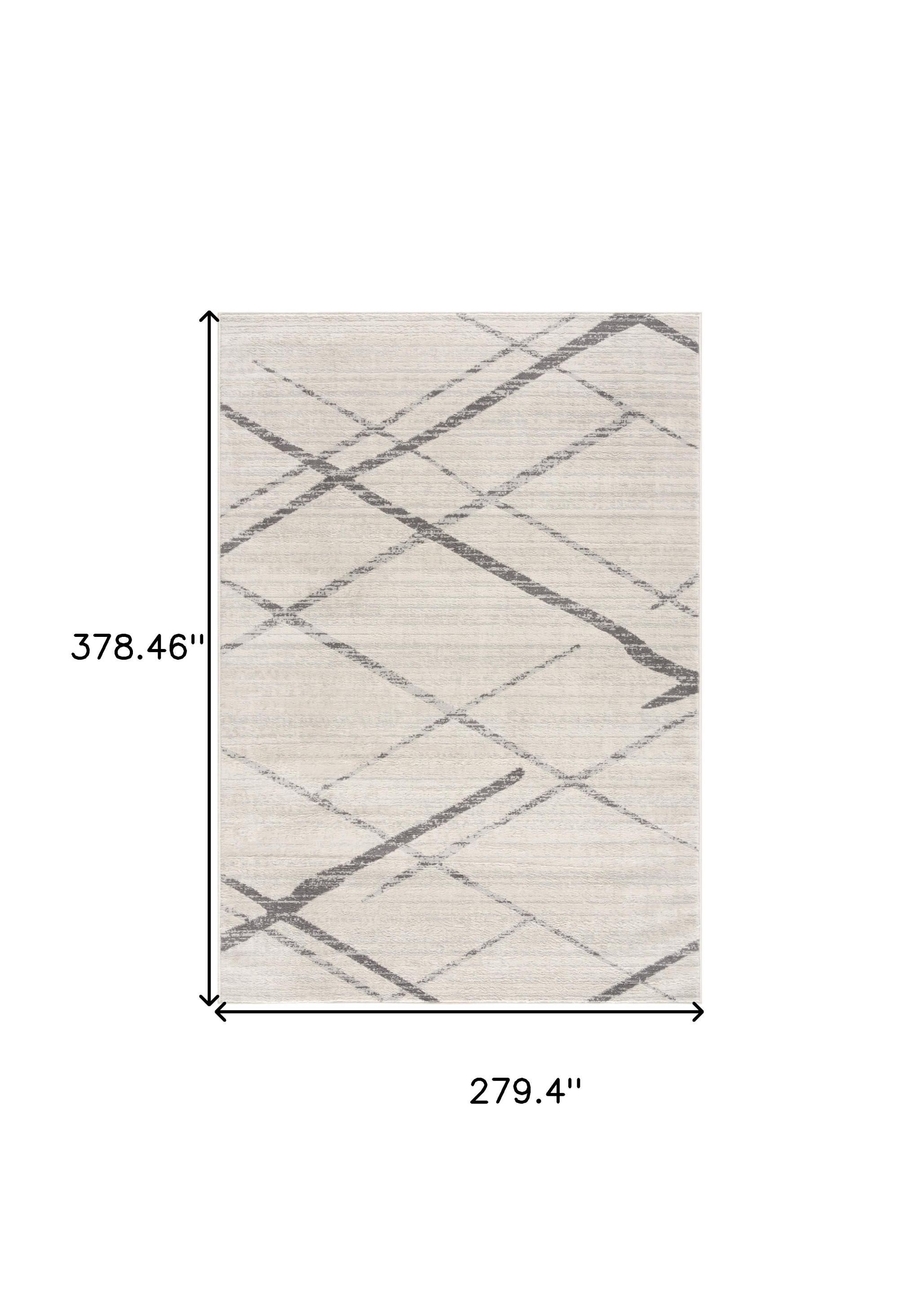 9" X 13" Gray Modern Abstract Pattern Area Rug