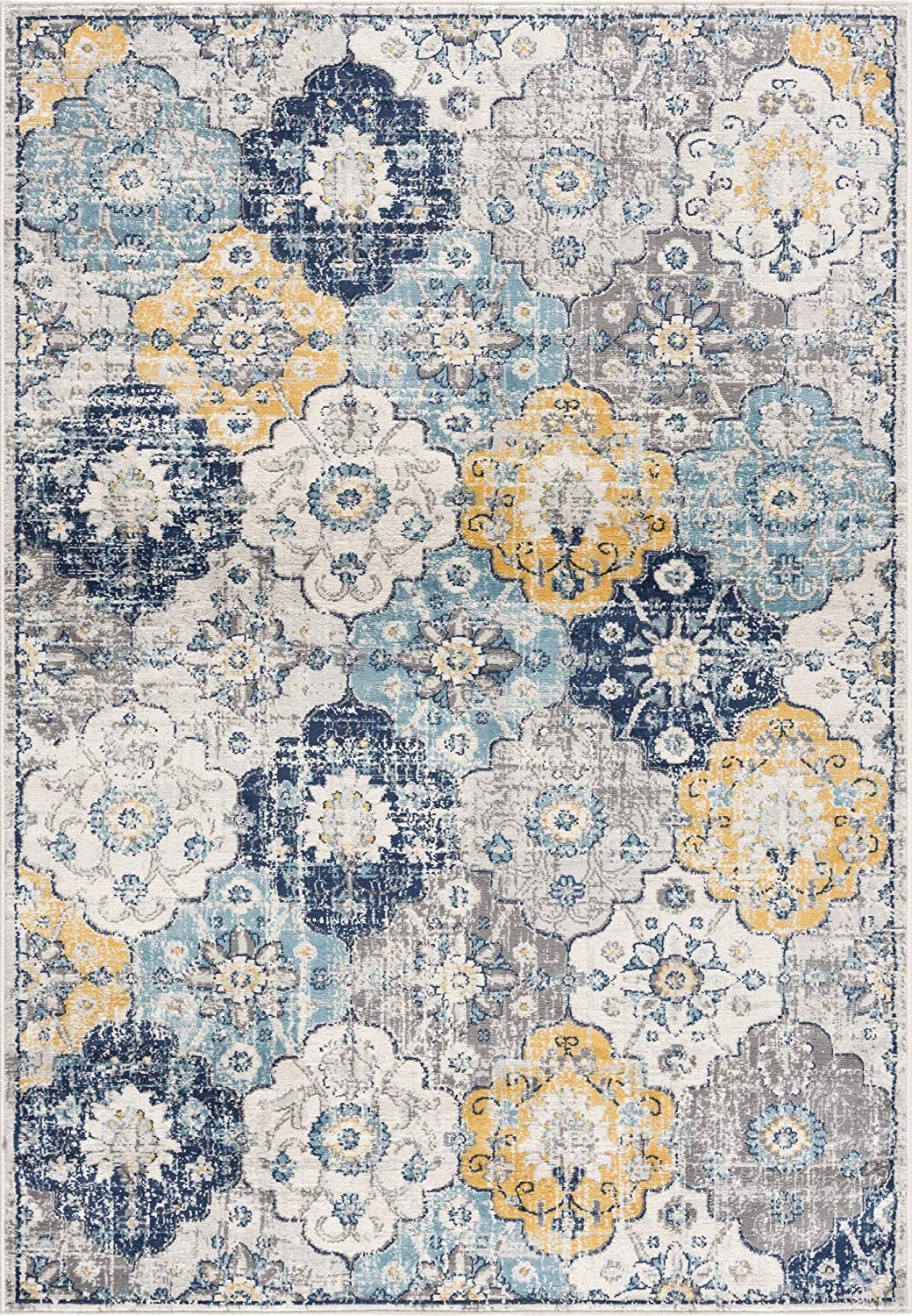 3' X 5' Blue Floral Dhurrie Area Rug-392915-1