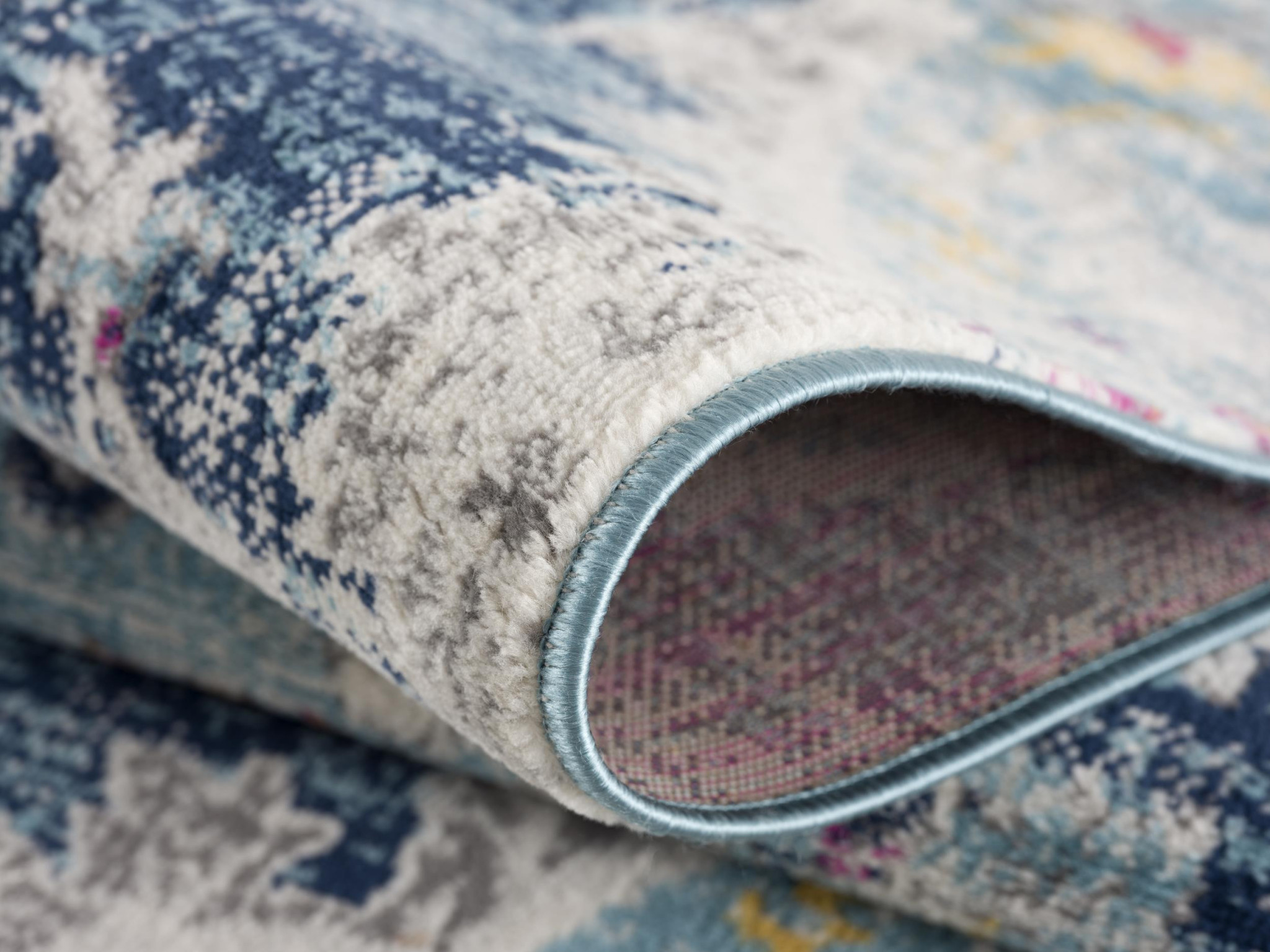 10" Runner Blue and Ivory Medallion Runner Rug