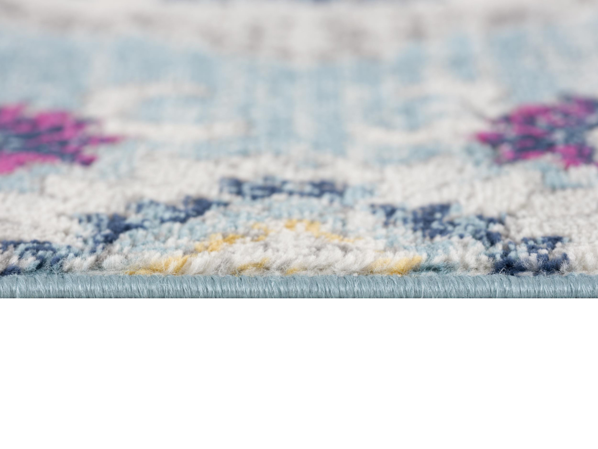 8" Runner Blue and Ivory Medallion Runner Rug