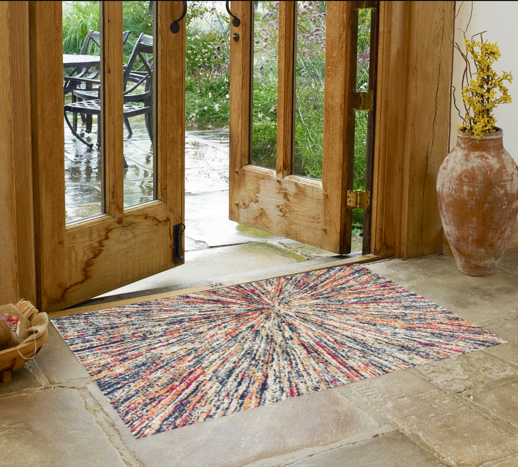 2" X 4" Cream Abstract Area Rug