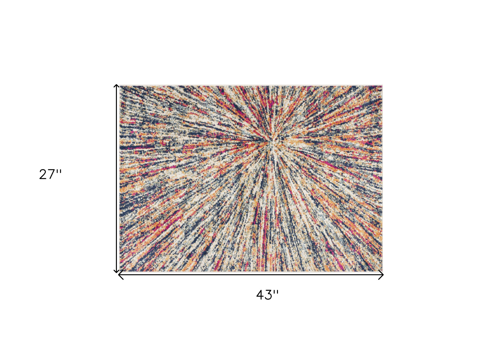 2" X 4" Cream Abstract Area Rug