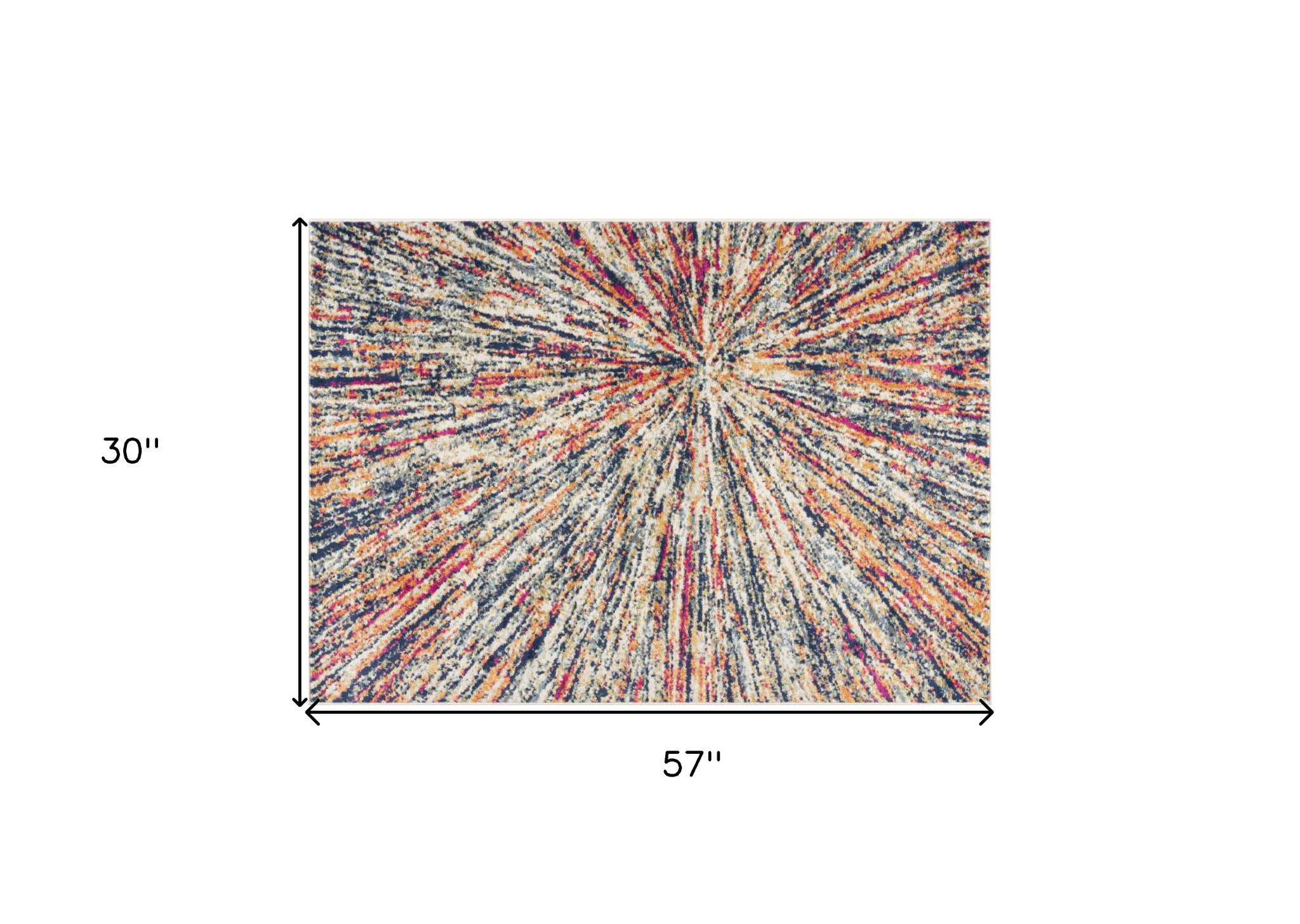 3" X 5" Cream Abstract Area Rug