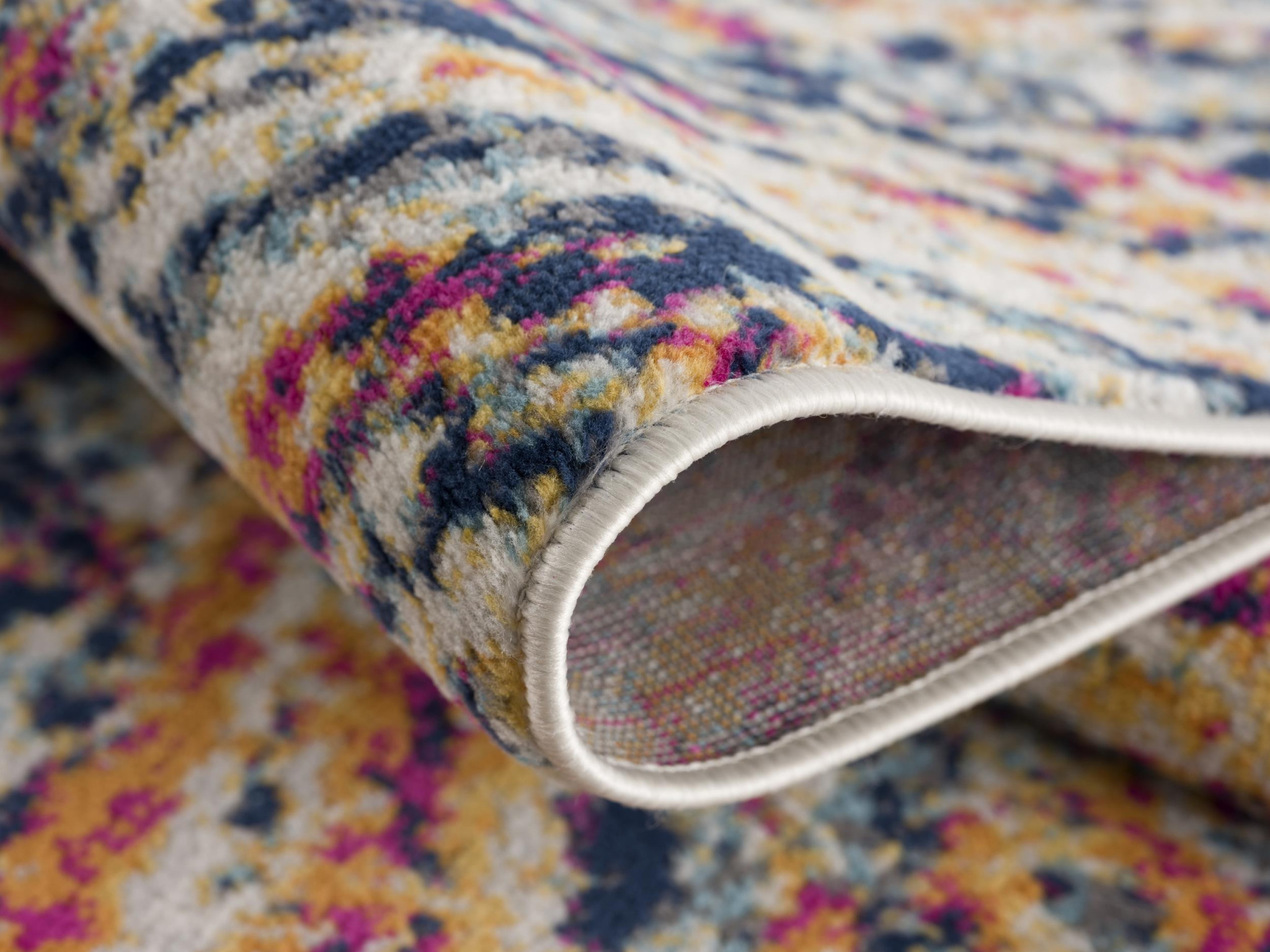8" X 11" Cream Celestial Burst Abstract Area Rug