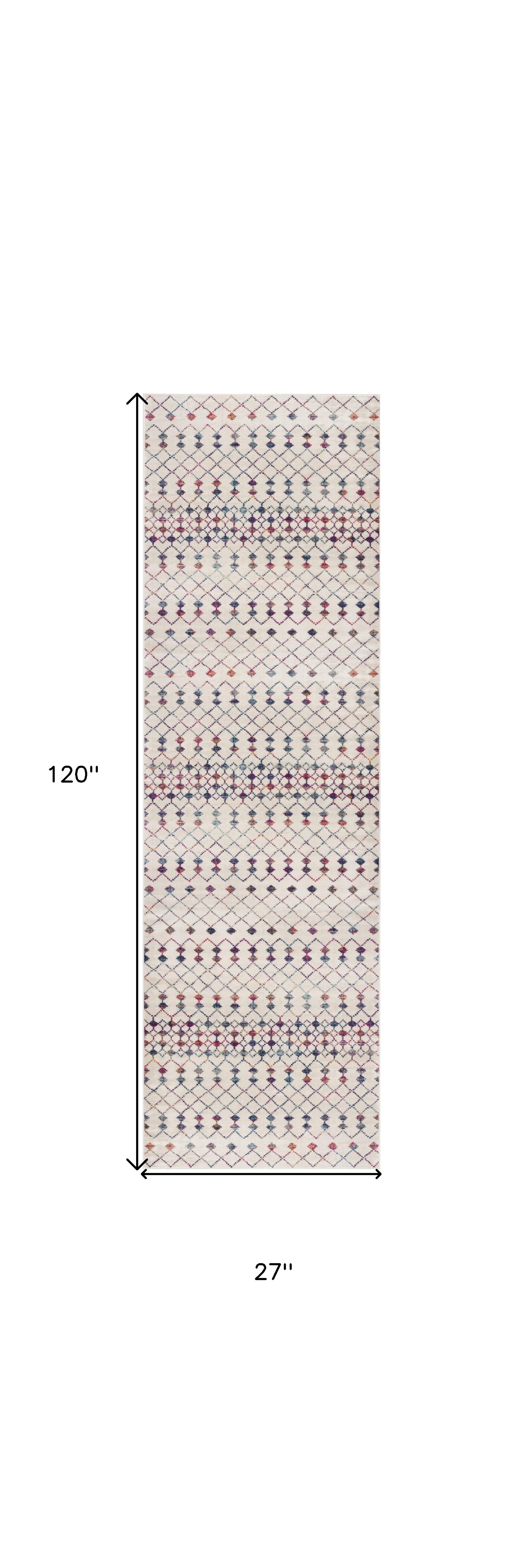 10" Cream Ikat Area Rug