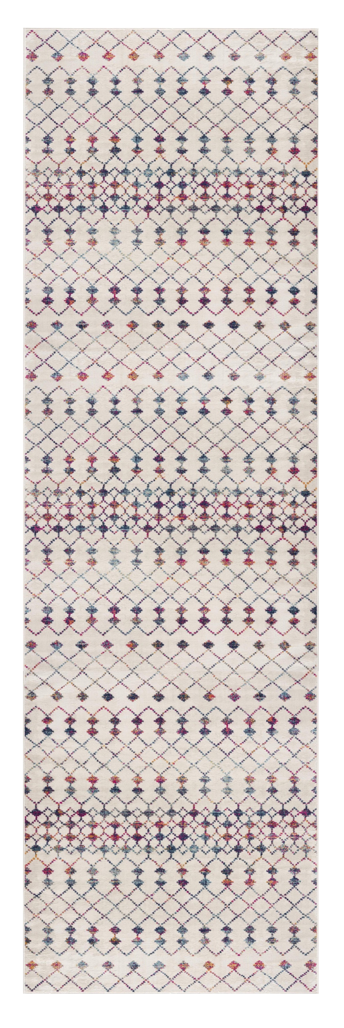 15" Cream Ikat Area Rug