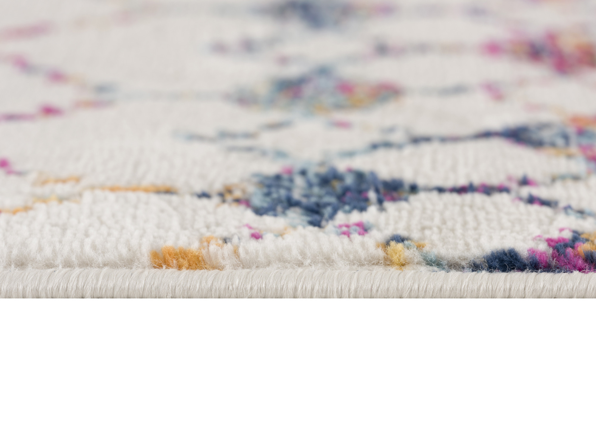 2" X 4" Blue and Ivory Ikat Area Rug