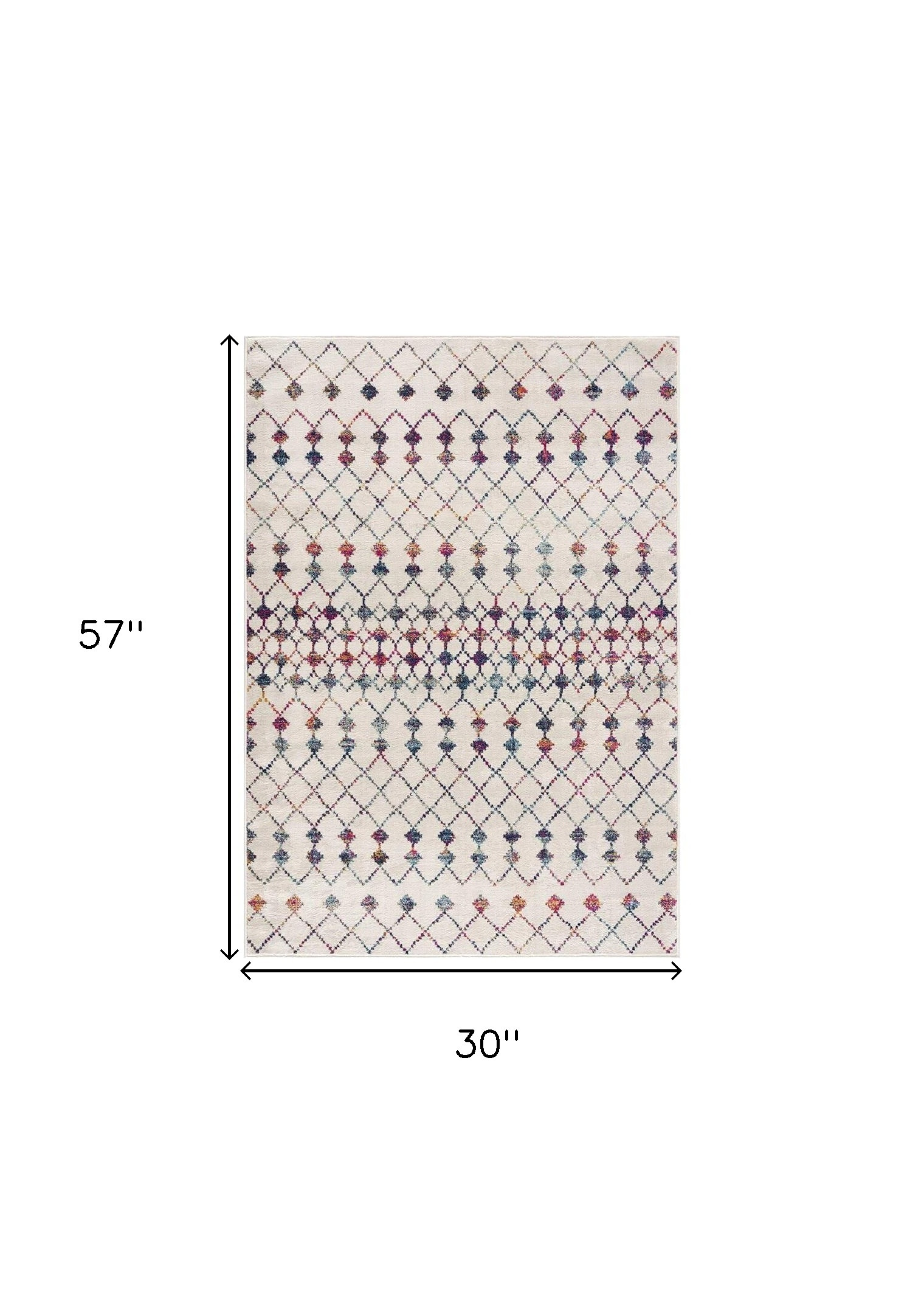 3" X 5" Cream Ikat Area Rug
