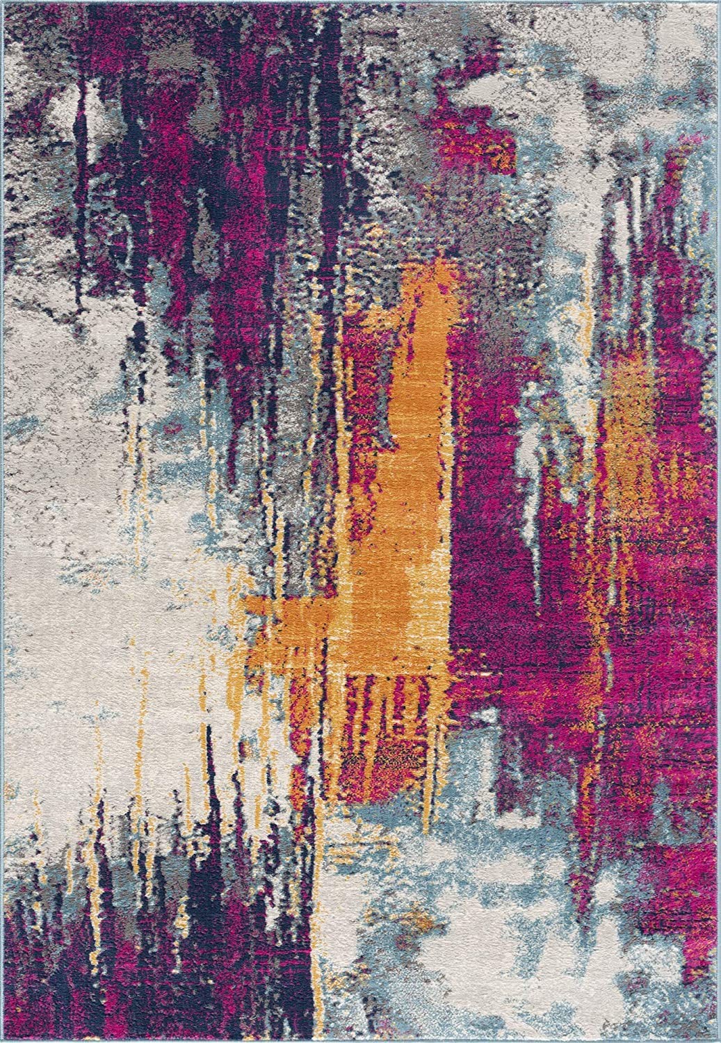 2" X 4" Gray and Ivory Abstract Area Rug