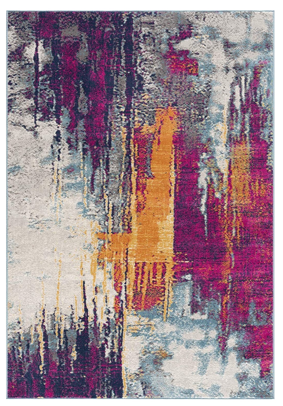 3' X 5' Magenta Abstract Dhurrie Area Rug-393105-1