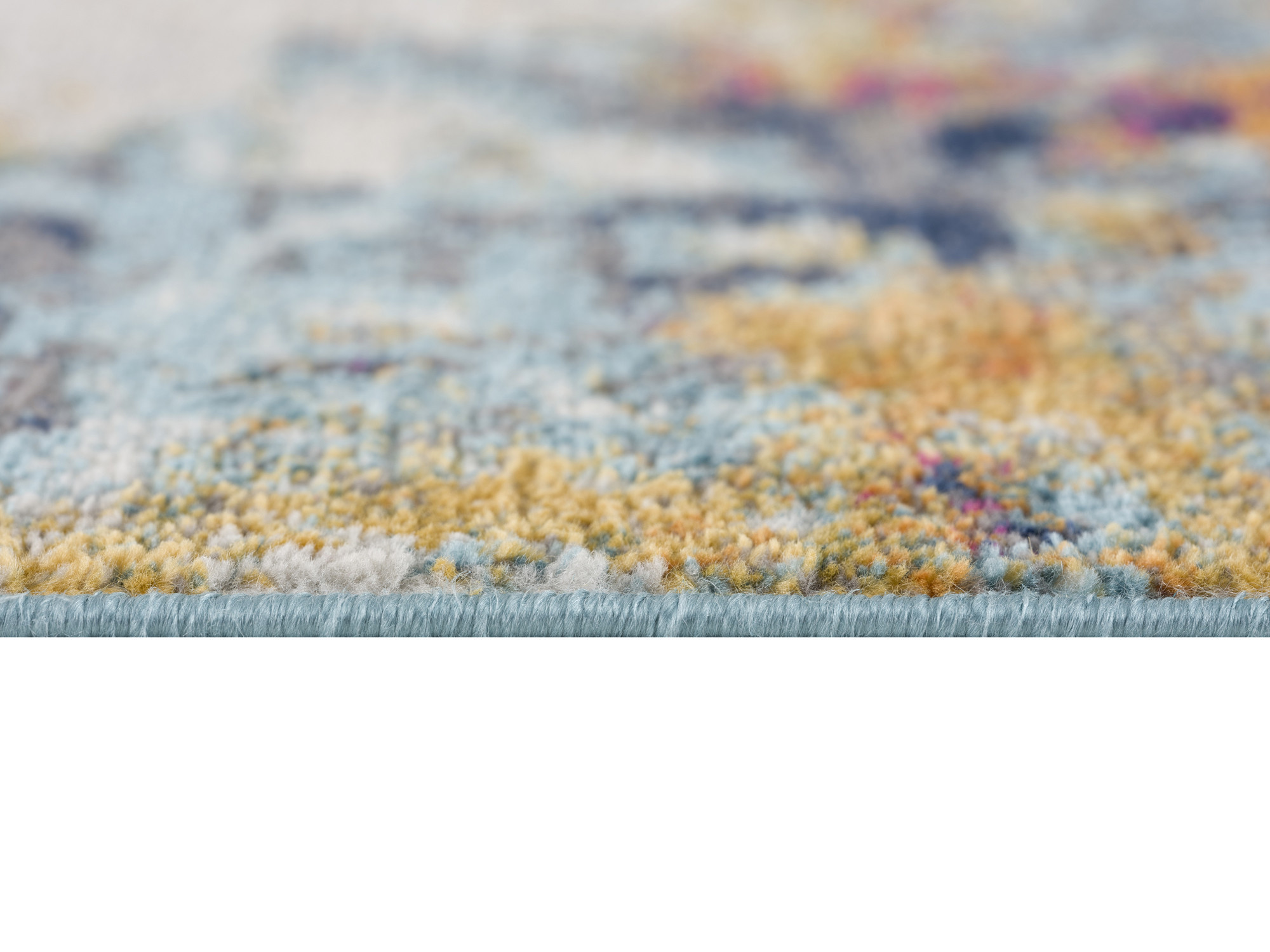 20" Runner Blue and Ivory Abstract Runner Rug