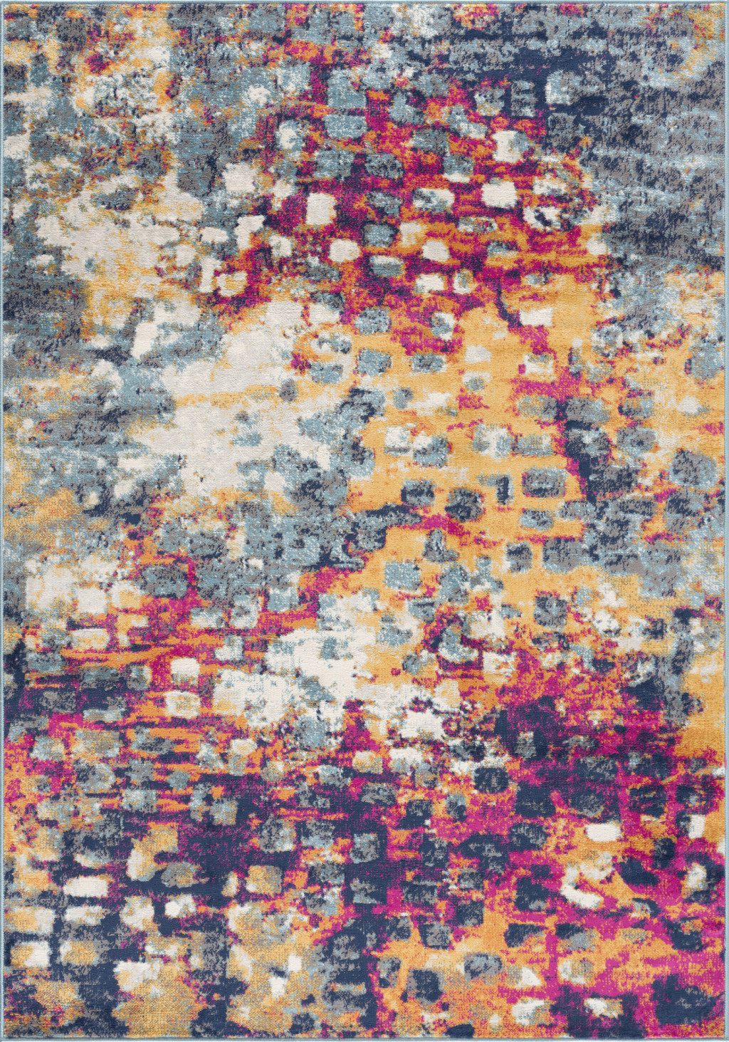 8" X 10" Blue and Ivory Abstract Area Rug