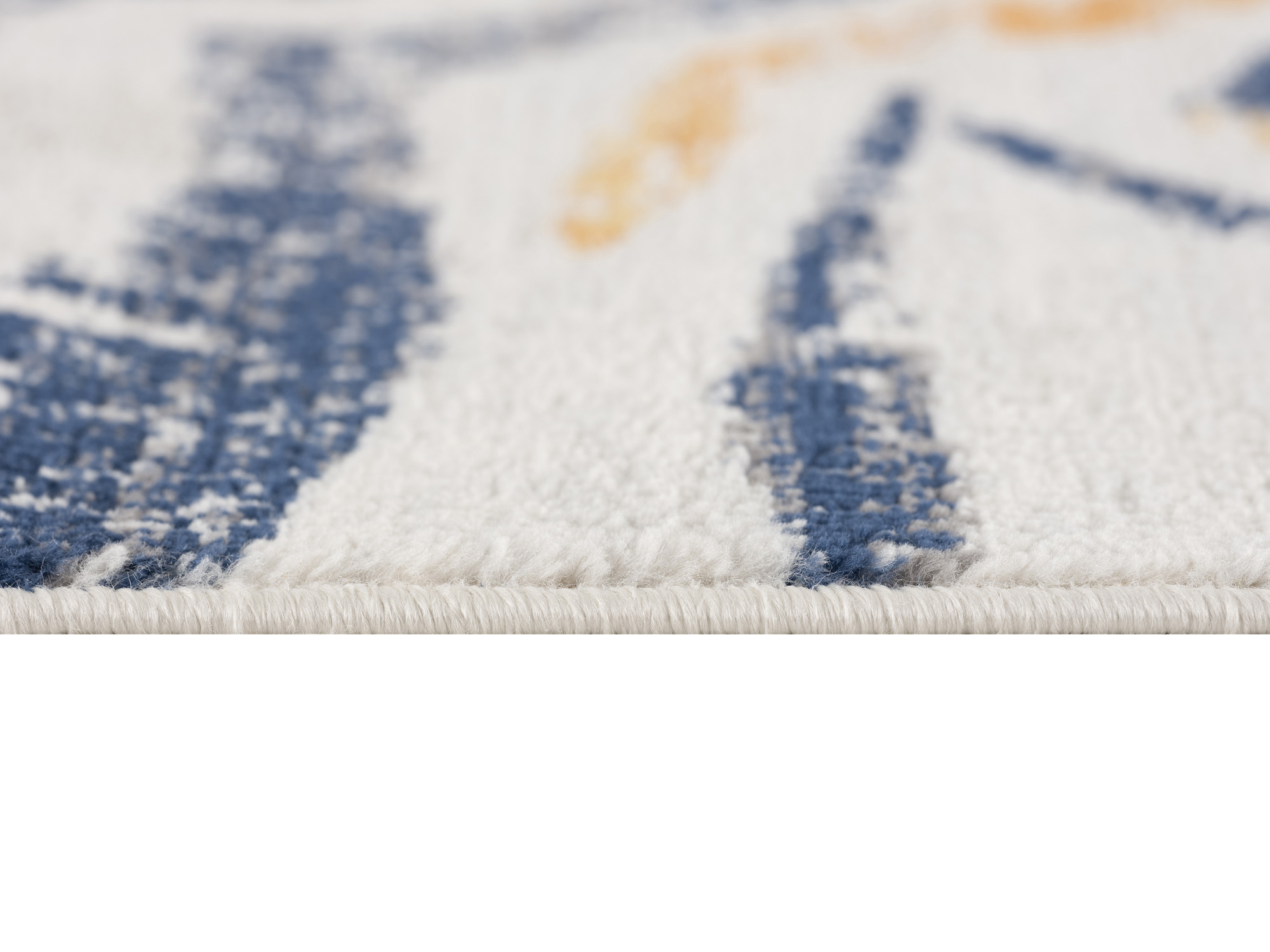 10" Runner Blue and Gold Abstract Runner Rug