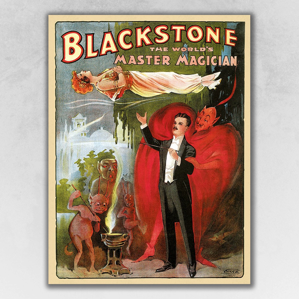 Vintage 1934 Blackstone Magic Unframed Print Wall Art-393279-1