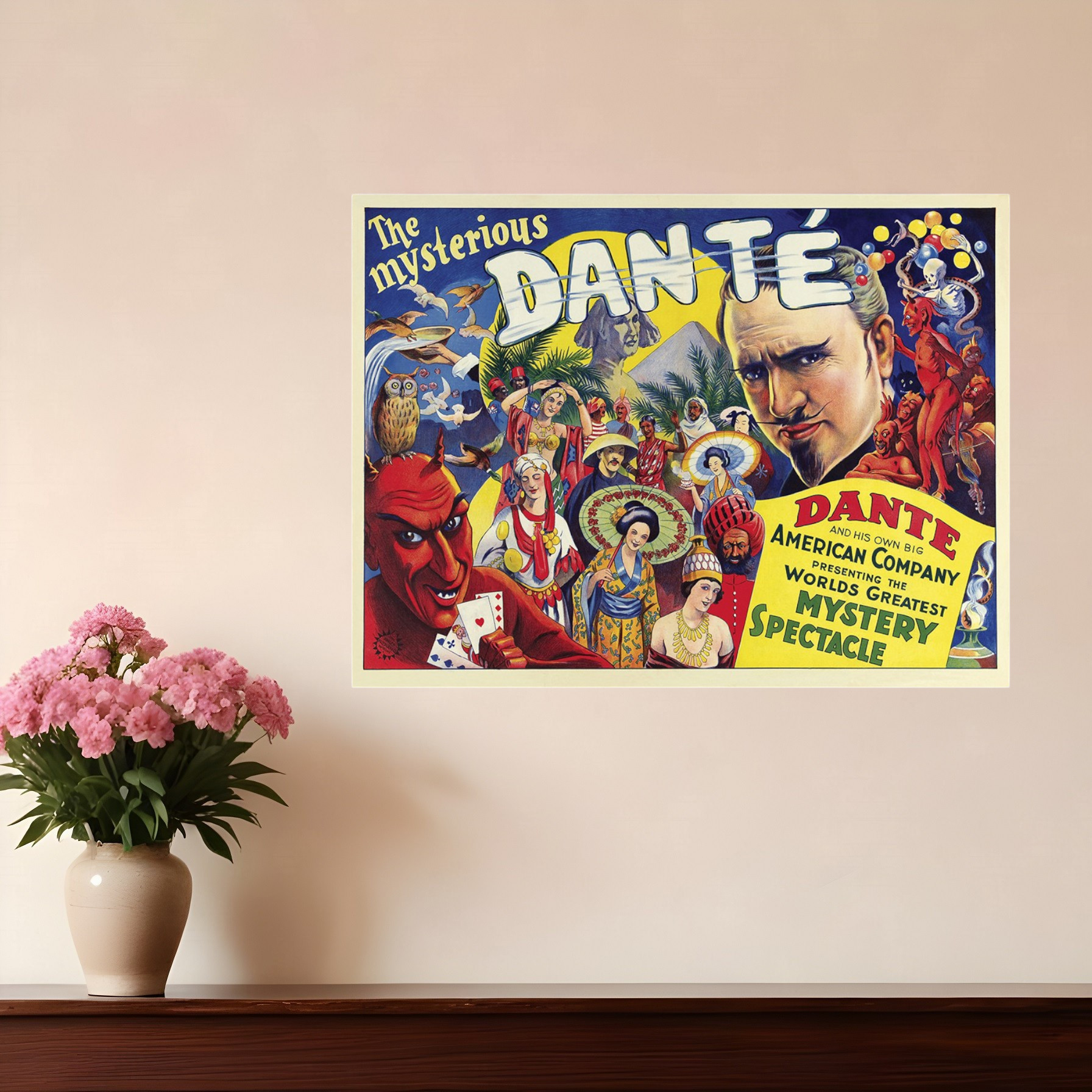 The Mysterious Dante Vintage Magic Unframed Print Wall Art-393318-1