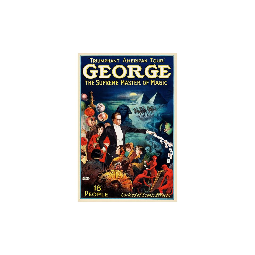 George The Supreme Master Vintage Magic Unframed Print Wall Art-393323-1