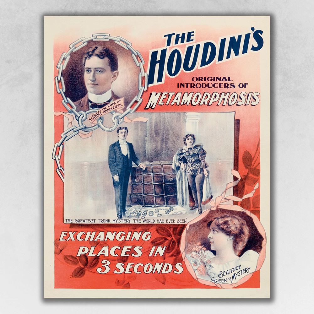 Houdini Spirits Vintage Magic Unframed Print Wall Art-393332-1