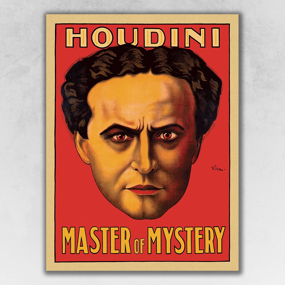 36" X 48" Houdini Master Of Mystery Vintage Magic Poster Wall Art-393344-1
