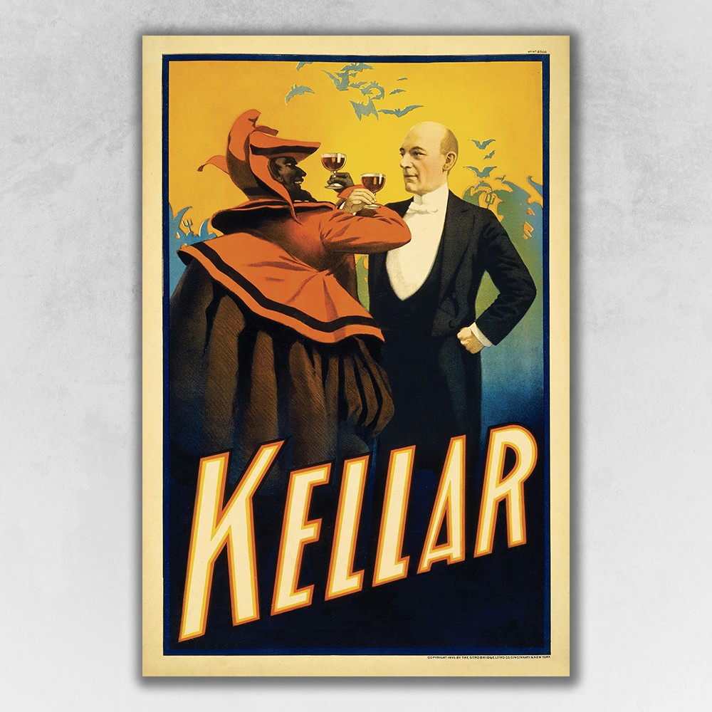 Kellar Drinks With The Devil Vintage Magic Unframed Print Wall Art-393361-1