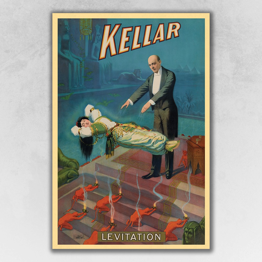 Kellar Levitation Vintage Magic Unframed Print Wall Art-393367-1