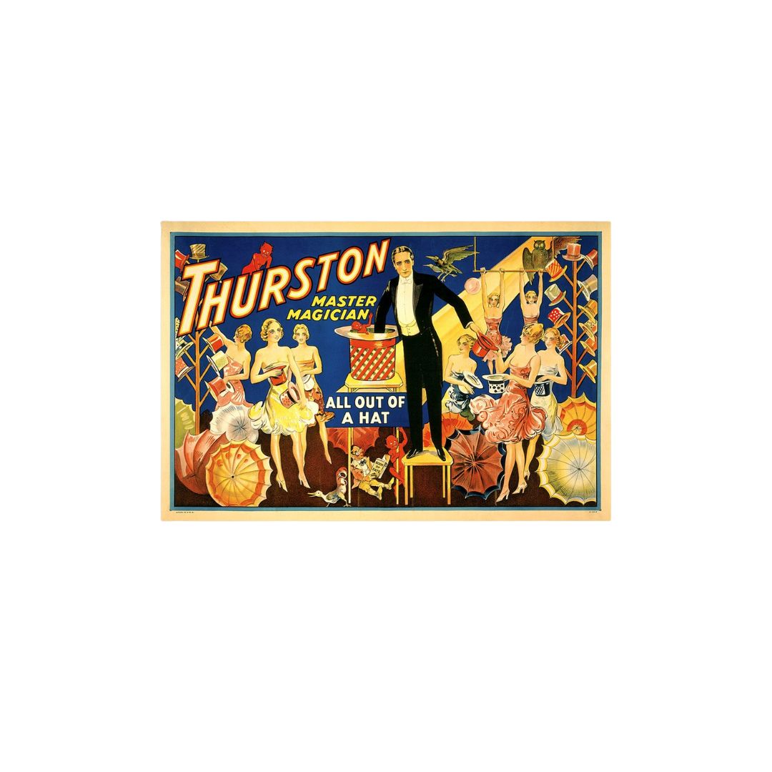Thurston Out Of A Hat Vintage Magic Unframed Print Wall Art-393380-1